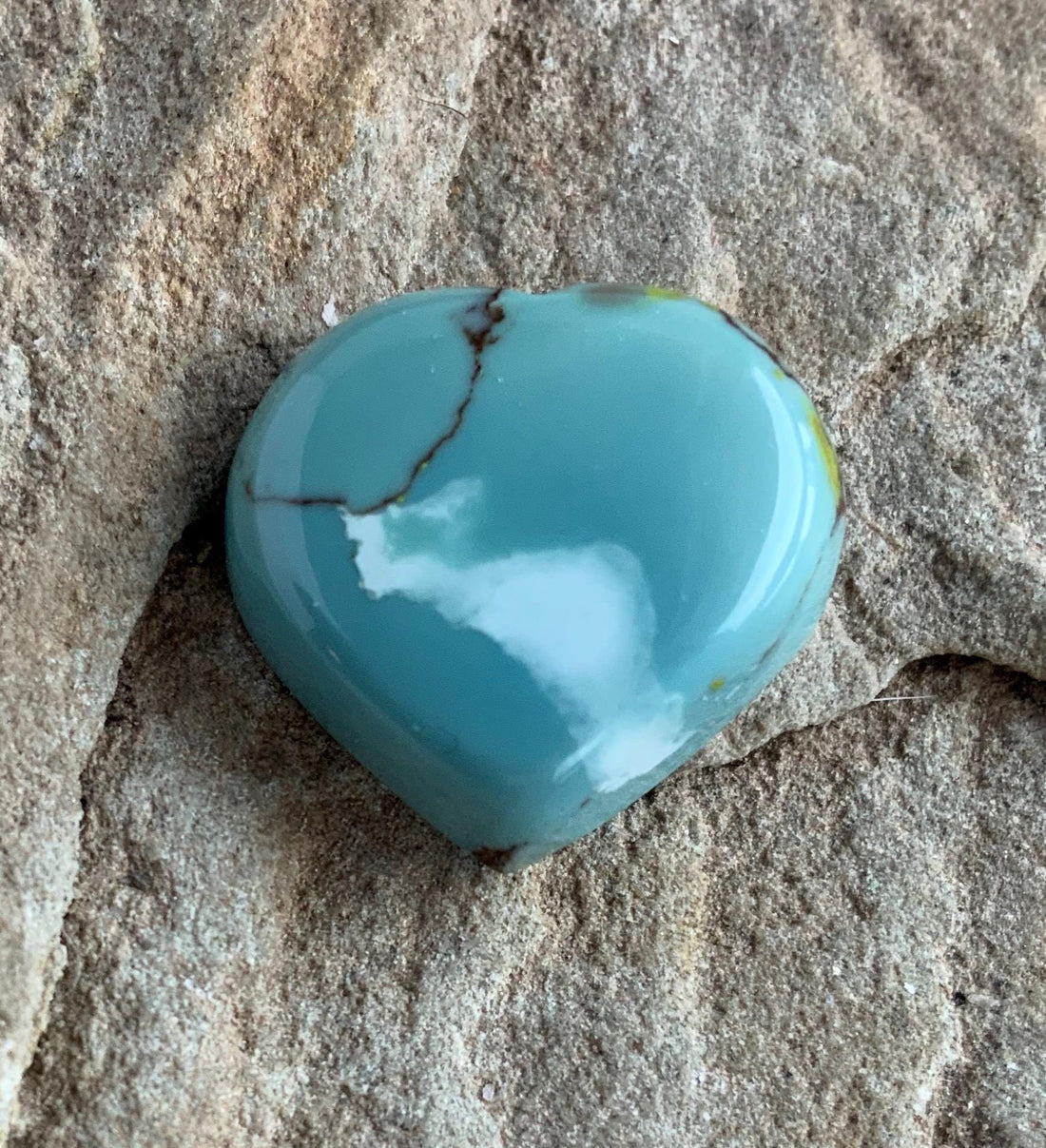 Pretty Gobi Desert Lavender Turquoise Heart Cabochon  #G103