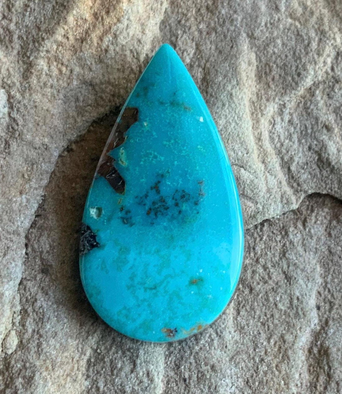 Beautiful Natural Blue Sierra Nevada Teardrop Turquoise Cabochon