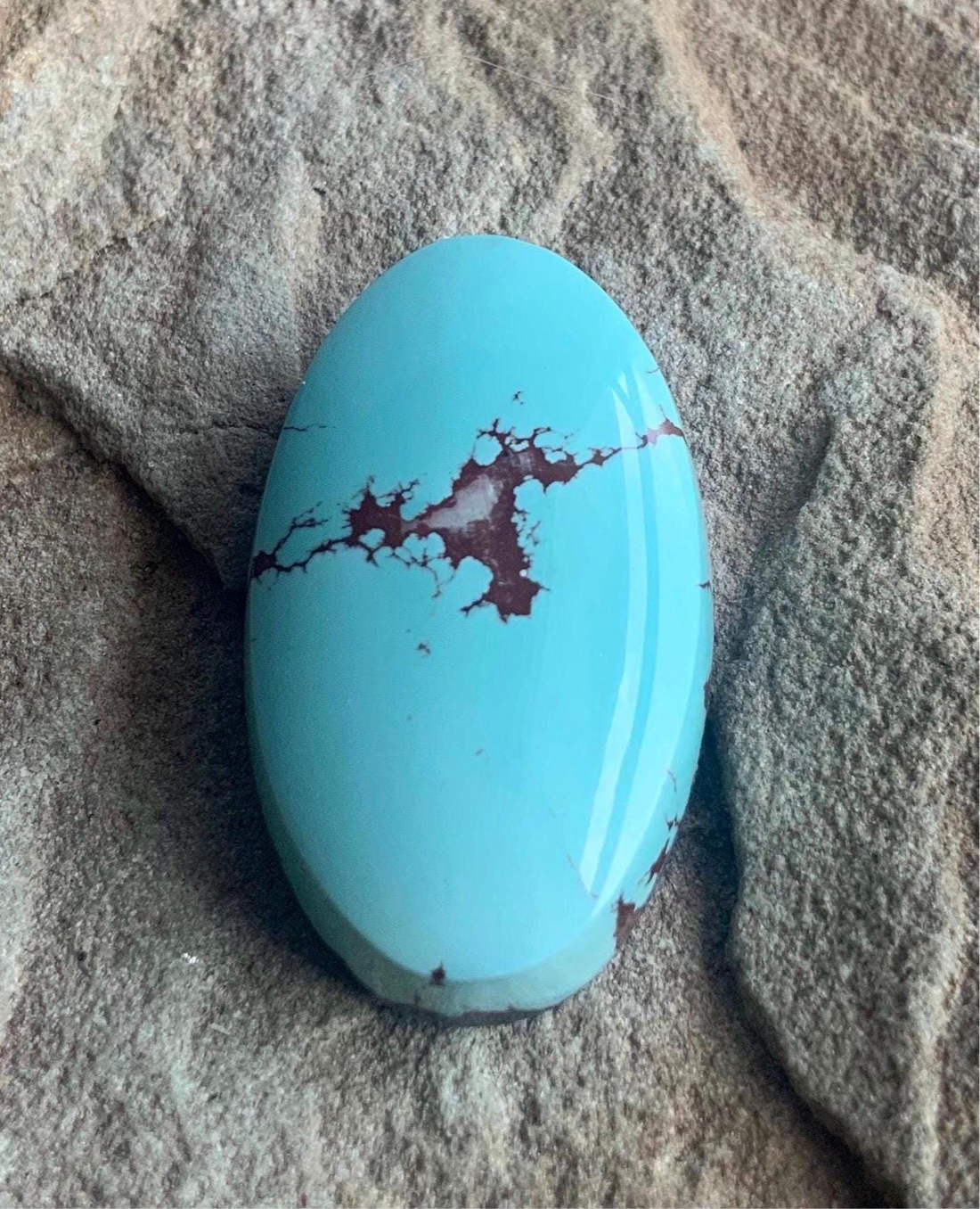 Beautiful Blue Oval Red River Turquoise Cabochon