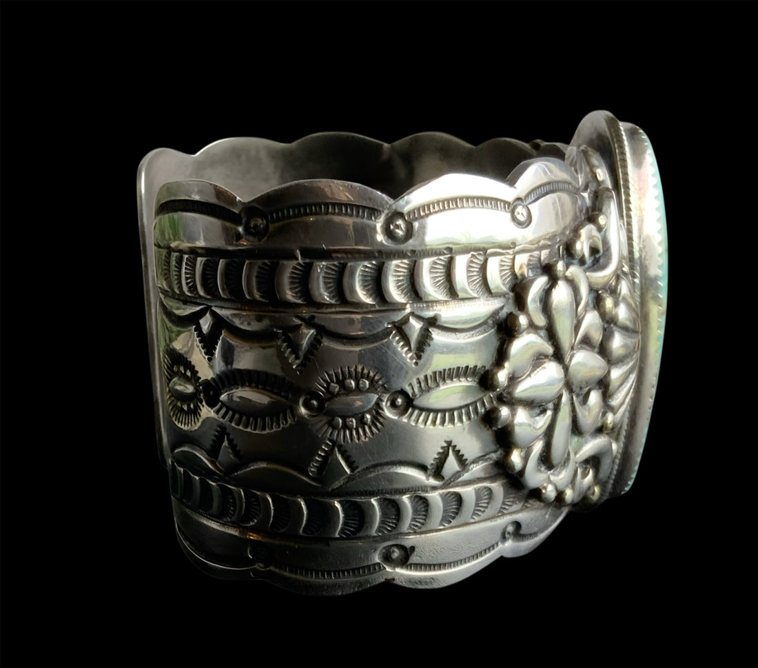 Sterling Silver and Natural Dry Creek Turquoise Cuff Bracelet by Marcella James