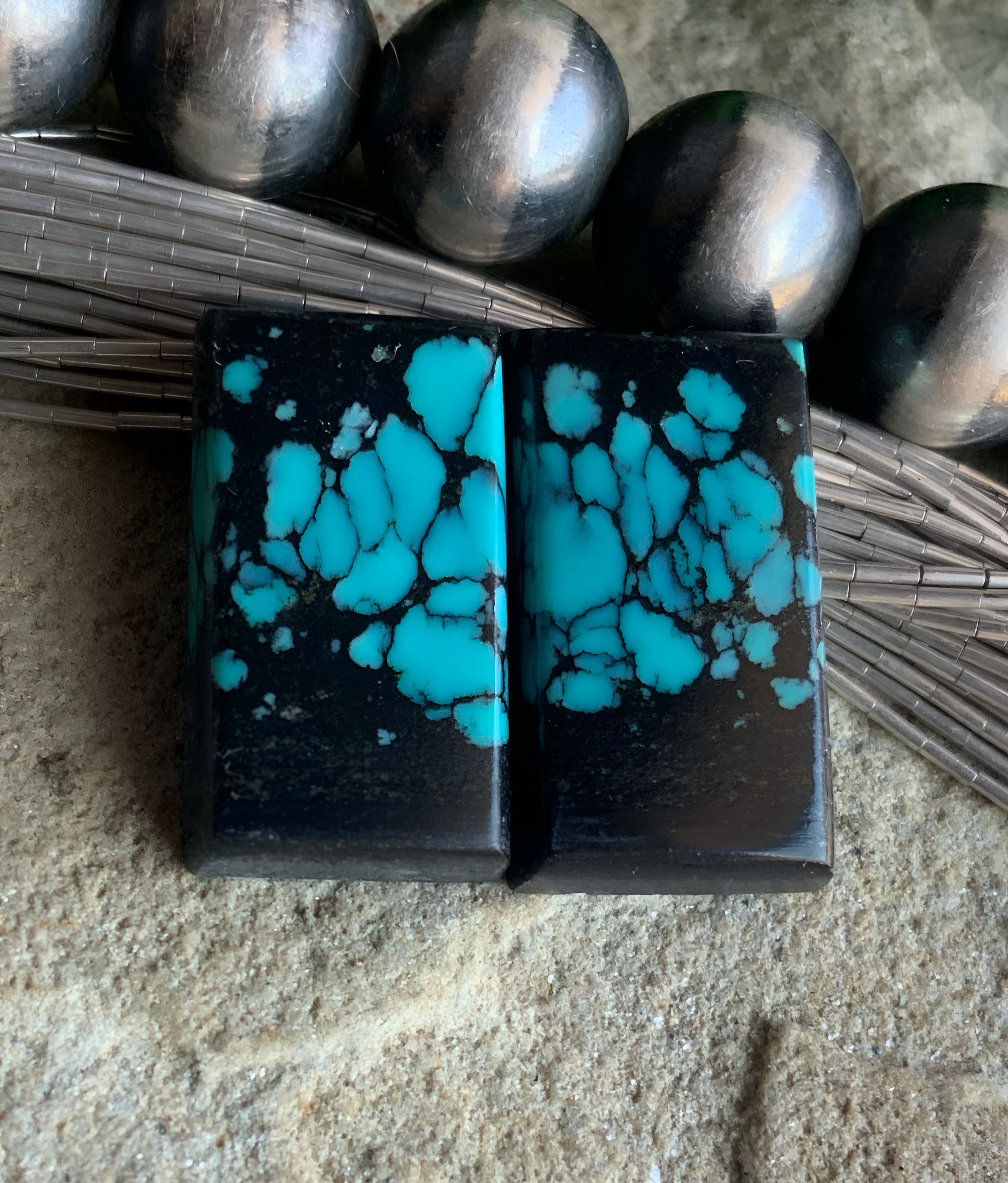Bao Canyon Rectangular Earring Cabochons or Matched Gemstone Pair #BC261