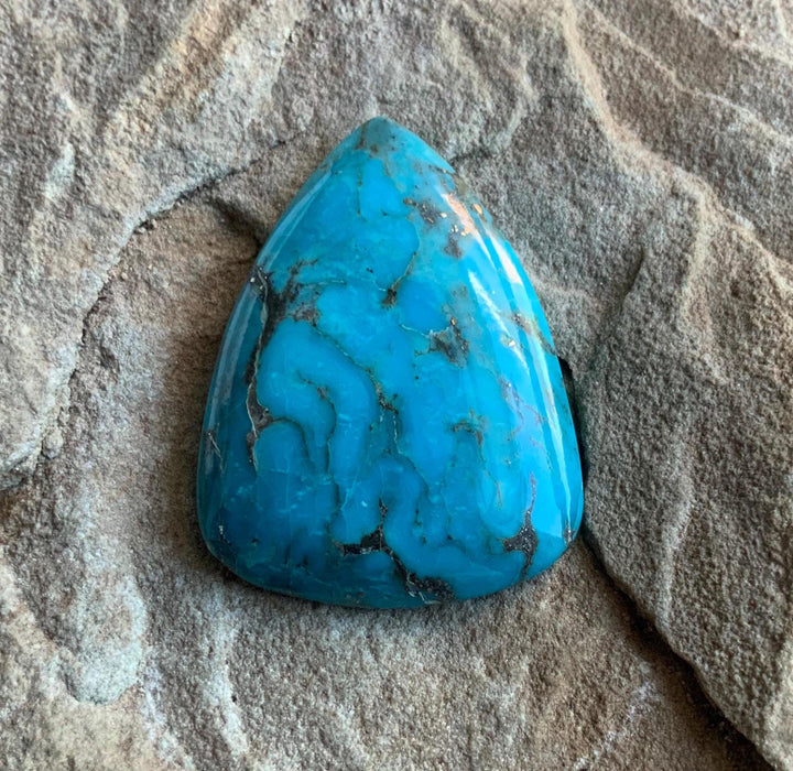 Beautiful Blue Morenci Turquoise Triangular Cabochon