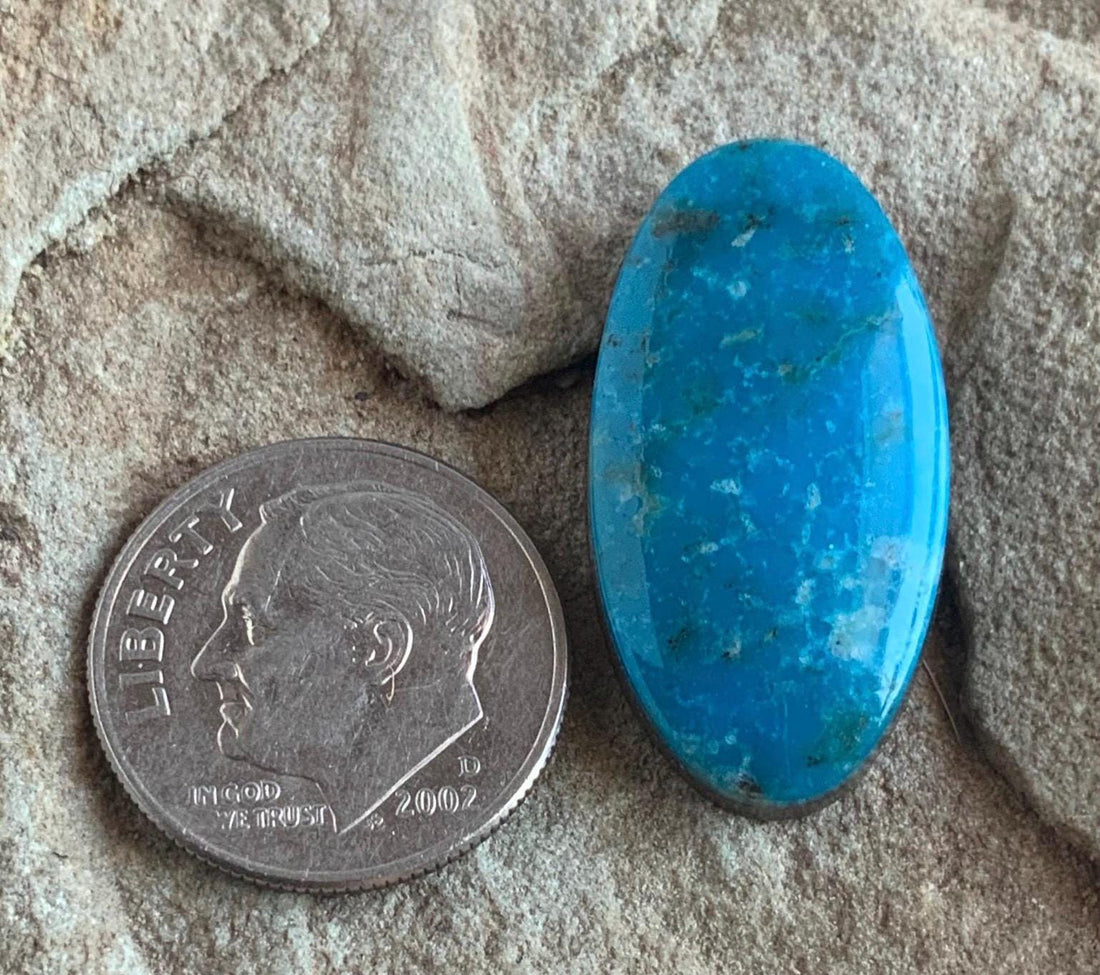 Ithaca Peak Turquoise Oval Cabochon With Quartz Inclusions