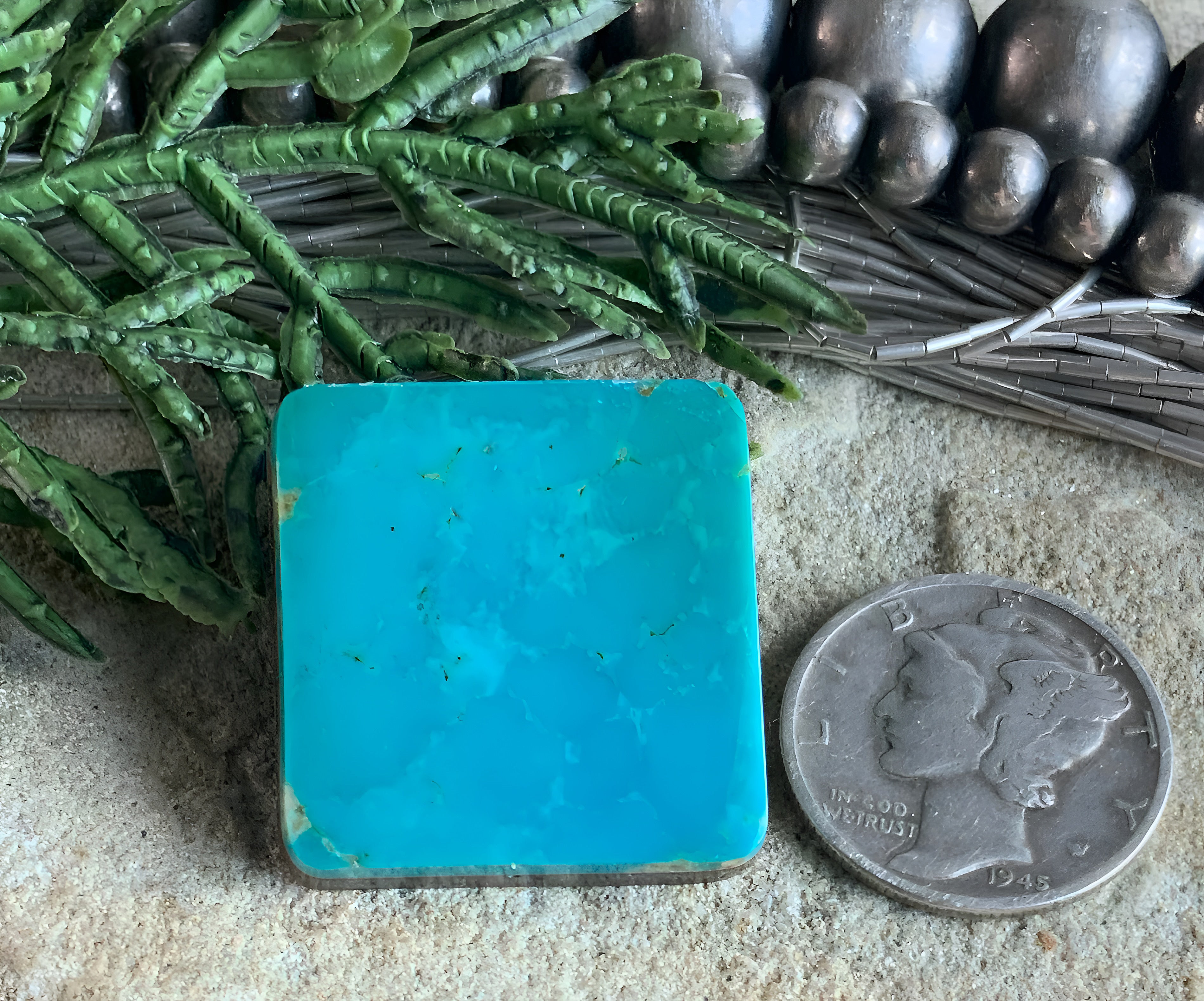 Turquoise Mountain Turquoise Square Cabochon