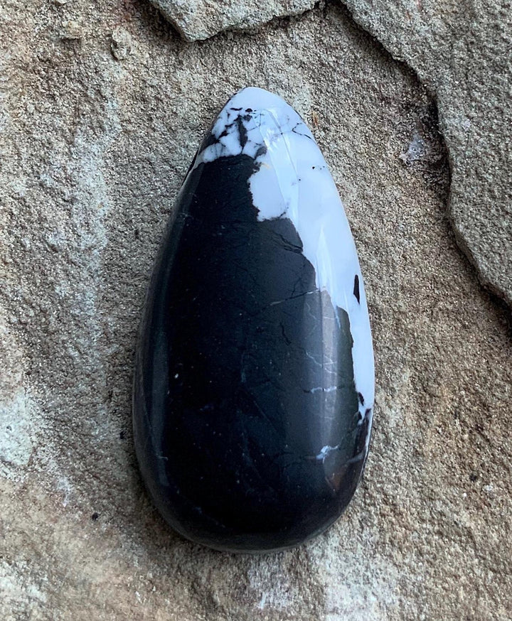 Stunning Natural White Buffalo Teardrop Cabochon