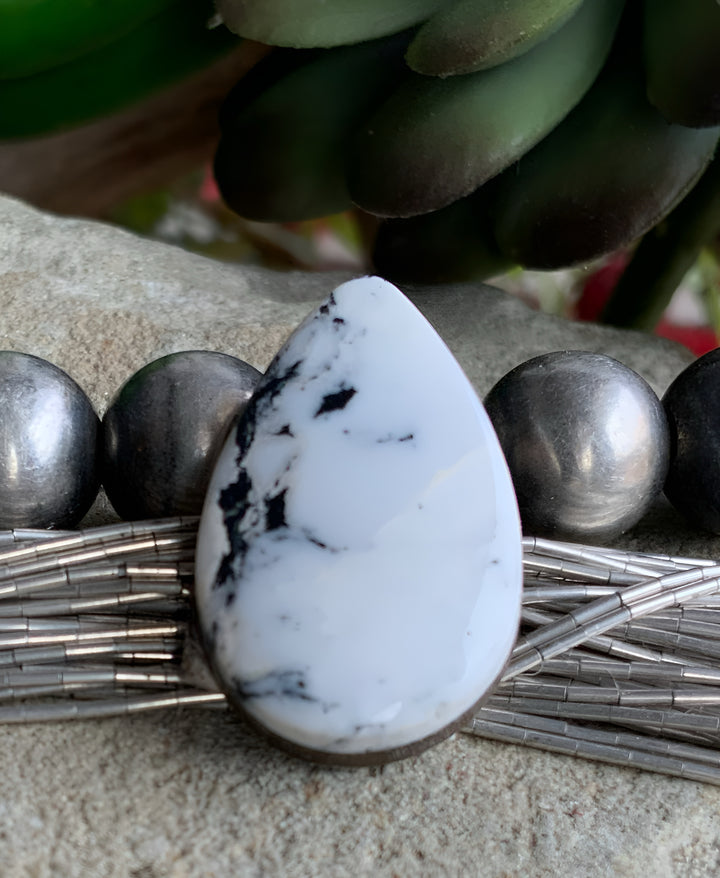 Natural White Buffalo Teardrop Cabochon-Nevada Gemstone #WB17