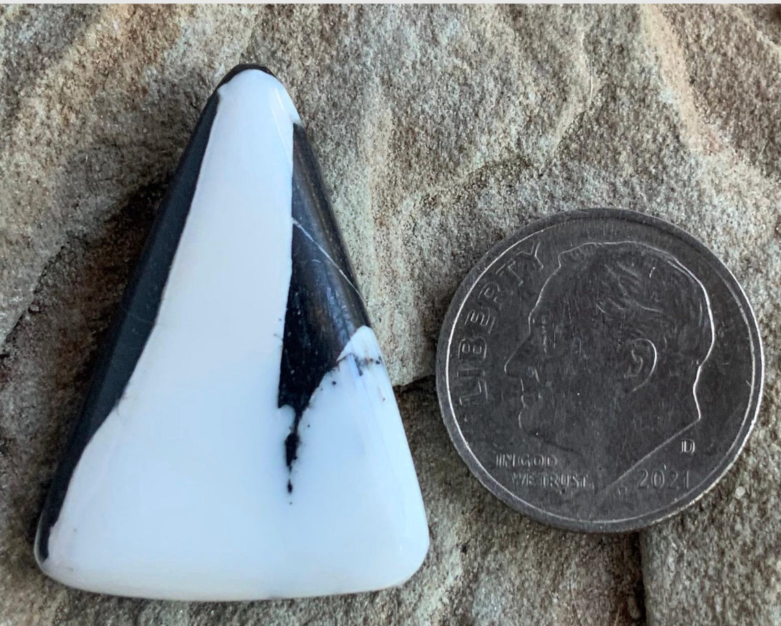 Natural White Buffalo Triangular Cabochon