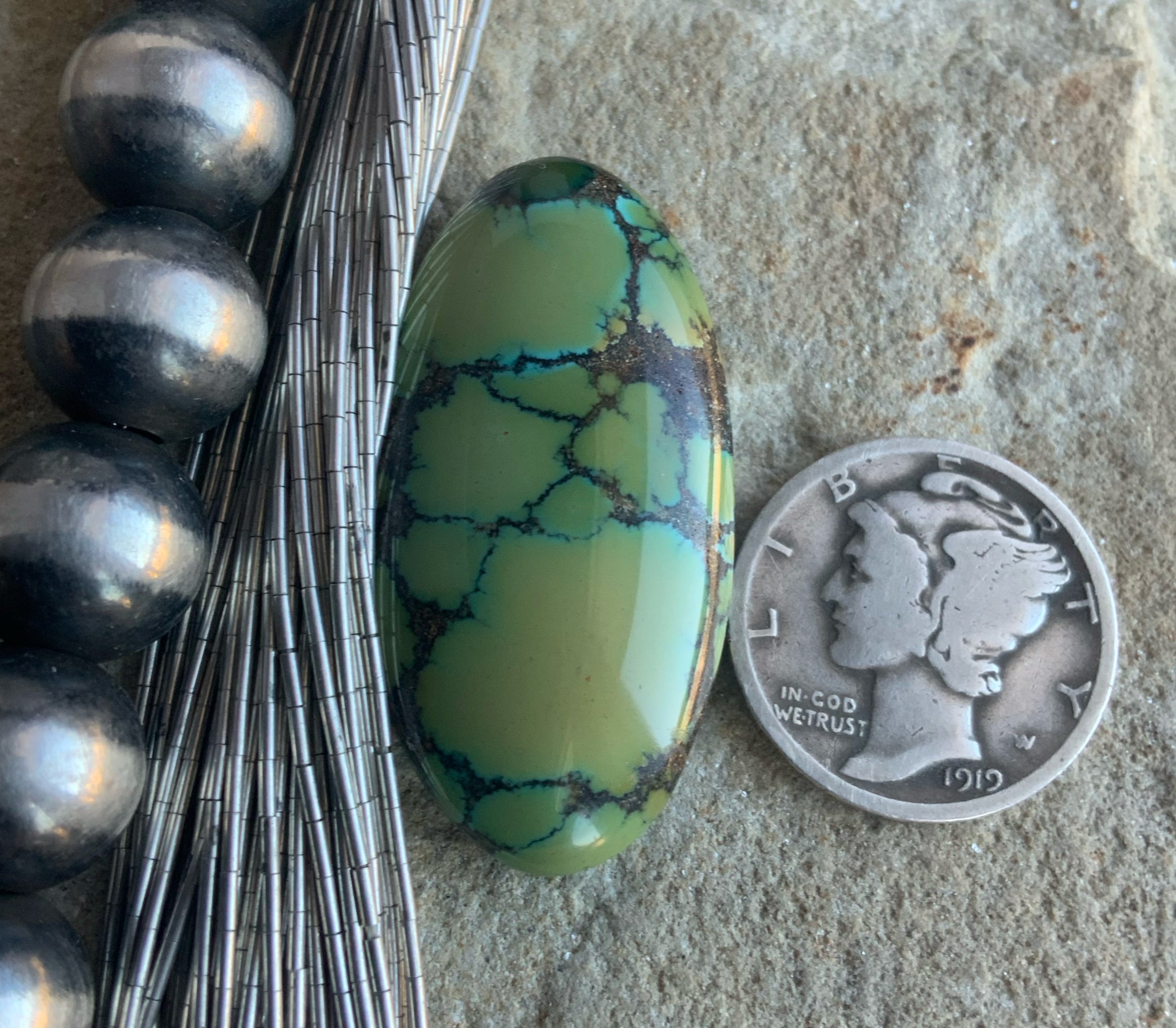 Bamboo Mountain Turquoise Oval Cabochon