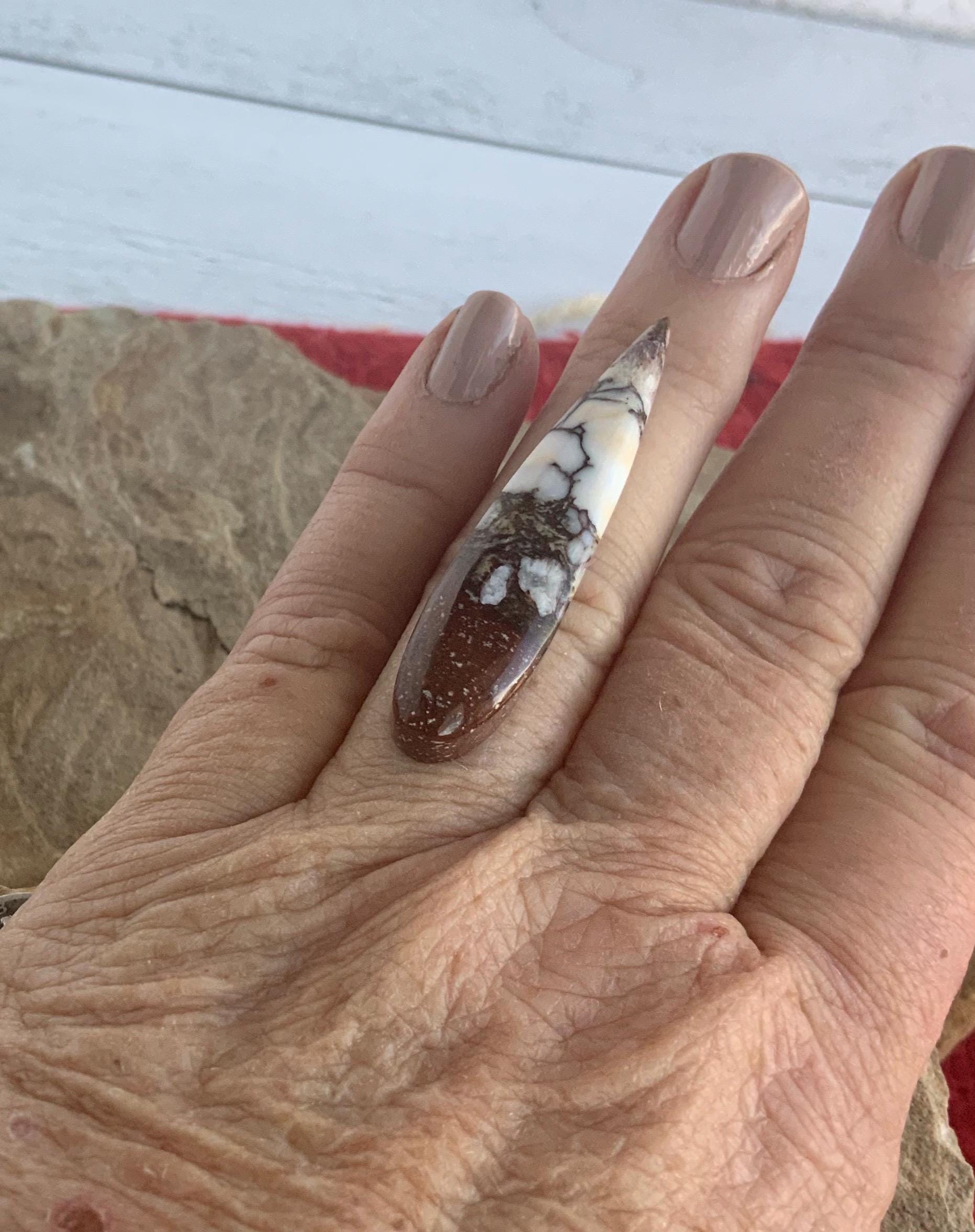 Incredible Wild Horse Magnesite Talon Cabochon
