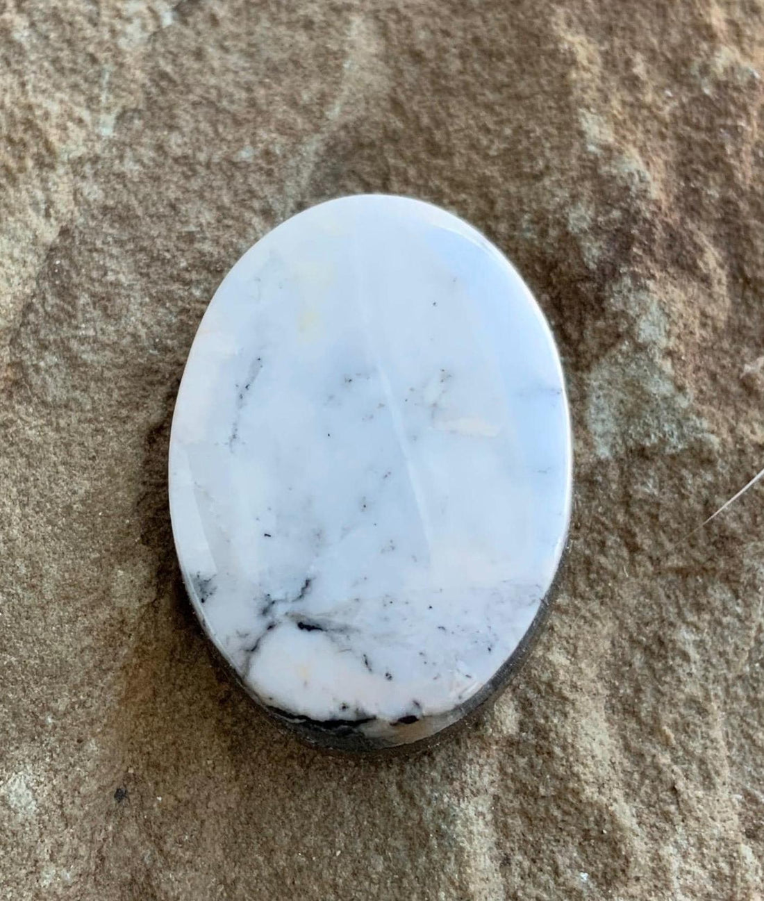 Beautiful Natural White Buffalo Oval Cabochon