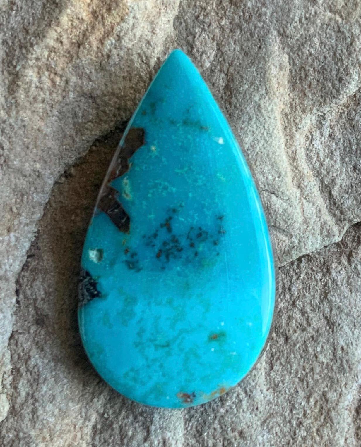 Beautiful Natural Blue Sierra Nevada Teardrop Turquoise Cabochon