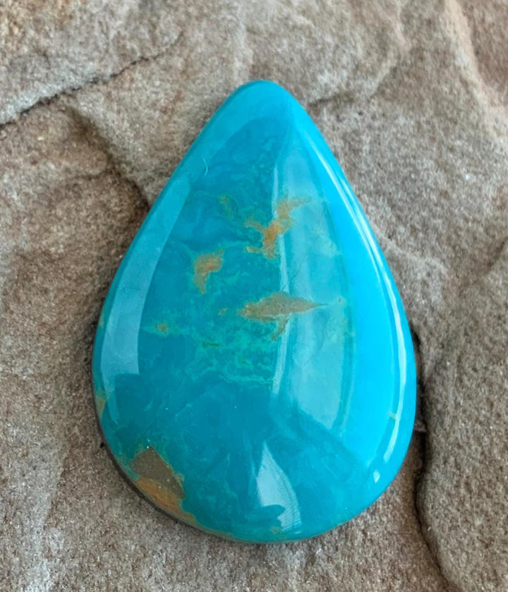 Beautiful Blue Royston Turquoise Teardrop Cabochon #R30