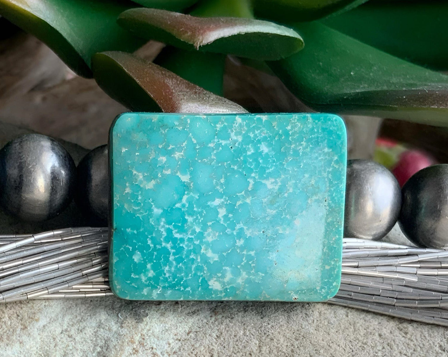 Natural Turquoise Mountain Turquoise Rectangular Cabochon-Arizona Gemstone