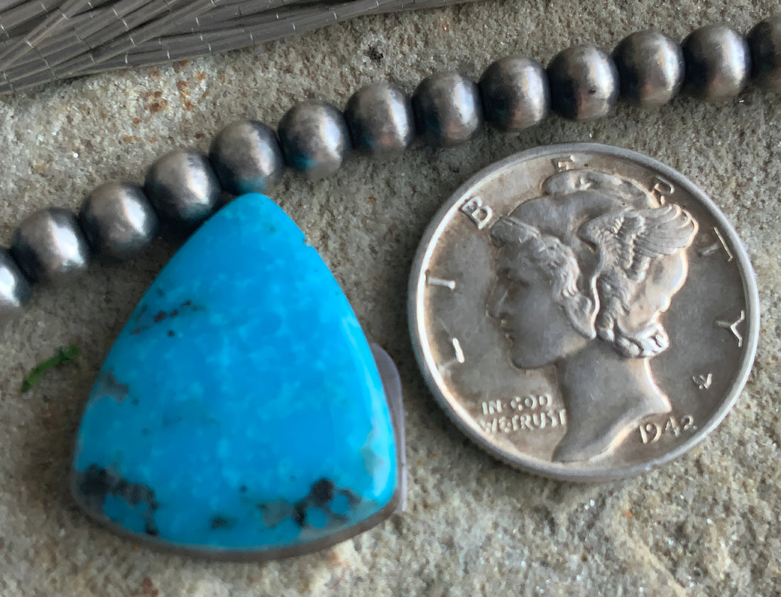 Ithaca Peak Turquoise Trillion Cabochon -Arizona Gemstone #IP144
