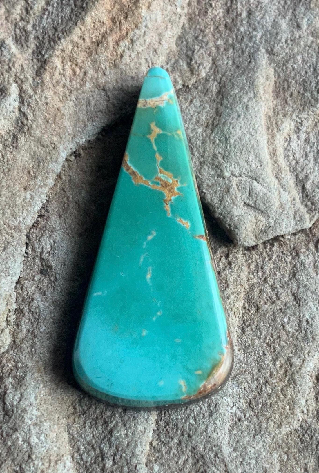 Royston Turquoise Green Elongated Triangle Cabochon #R76
