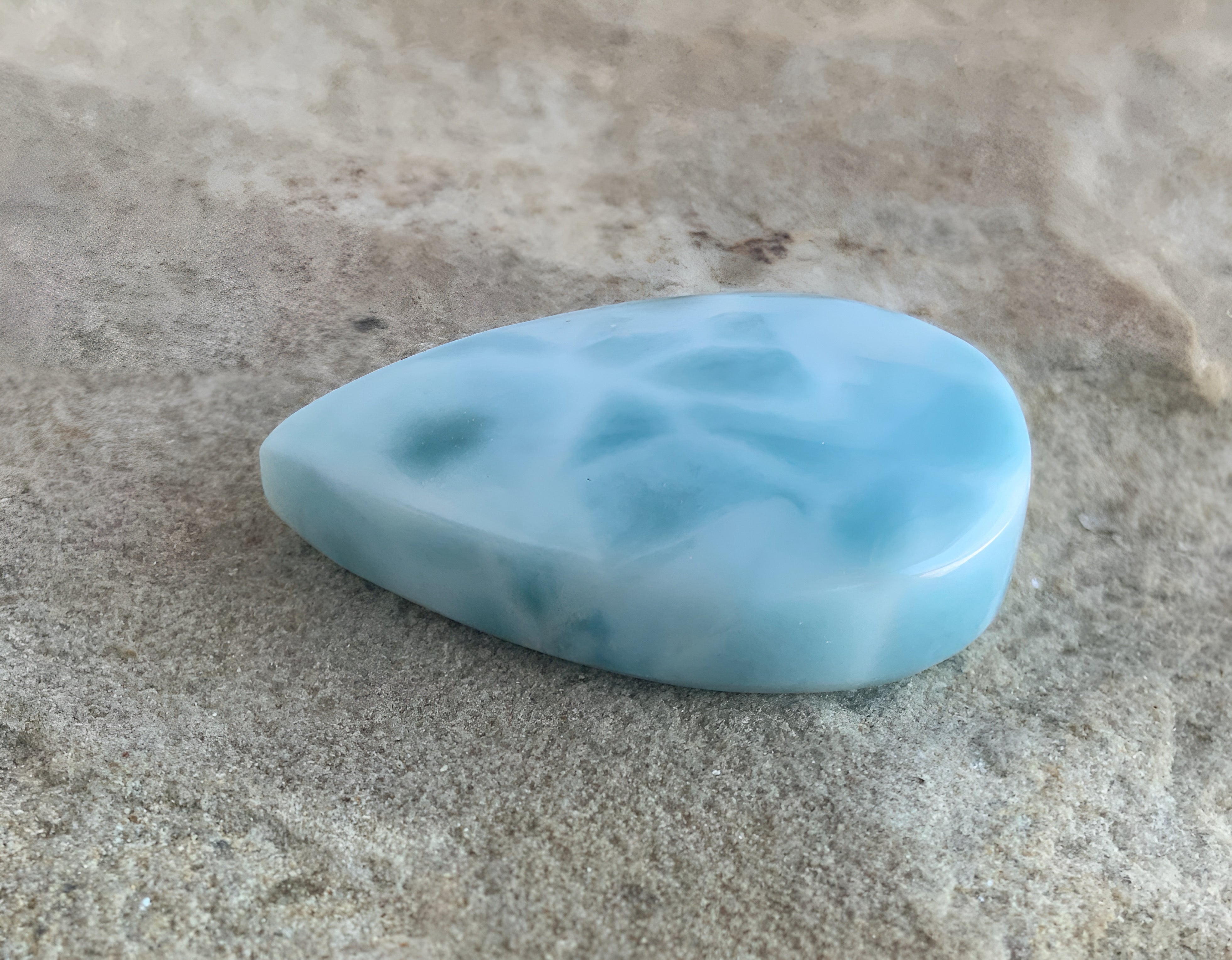 Laramar Teardrop Cabochon:Dominican Republic Gemstone