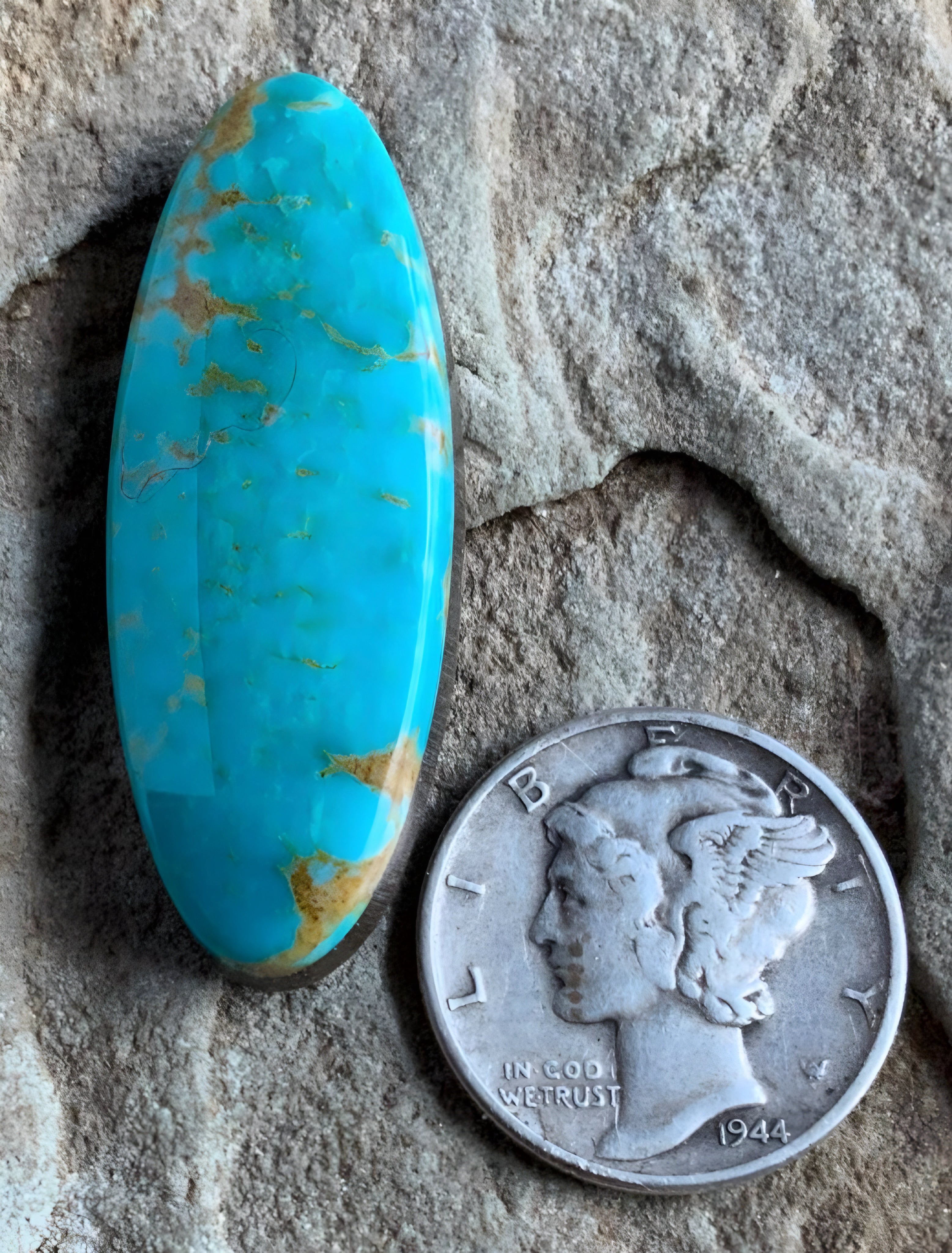 Beautiful Blue Royston Long Oval