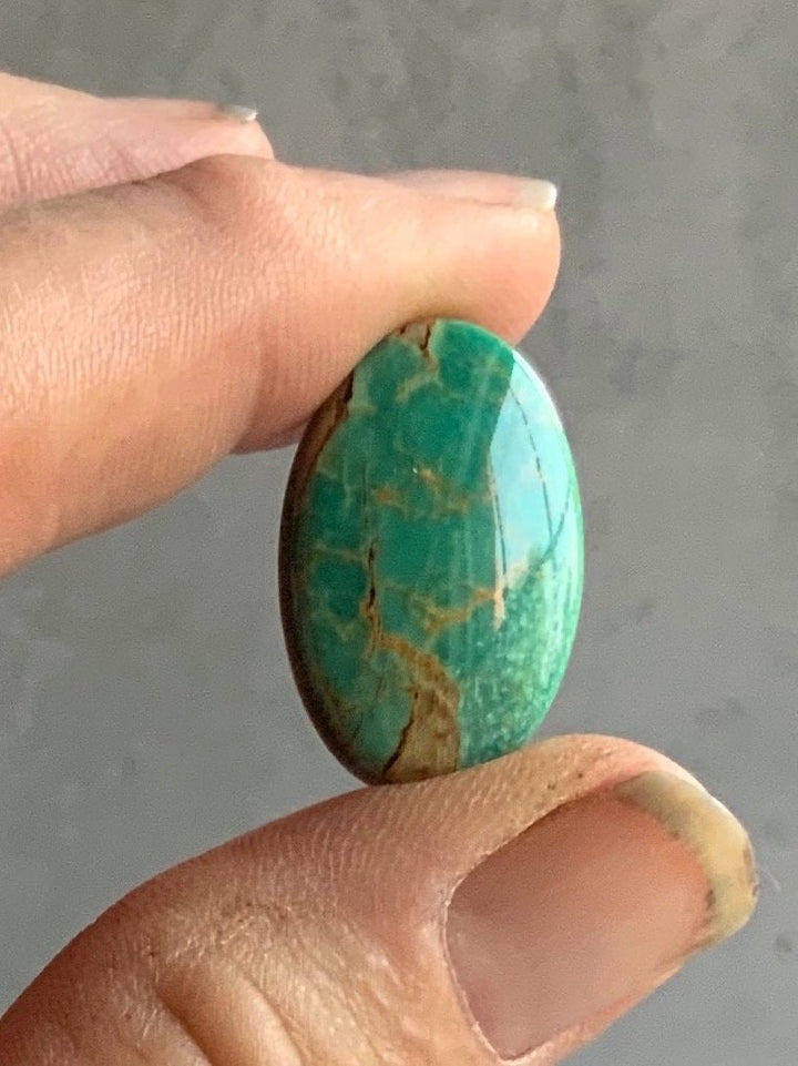 Green Turquoise Mountain Oval Turquoise Cabochon