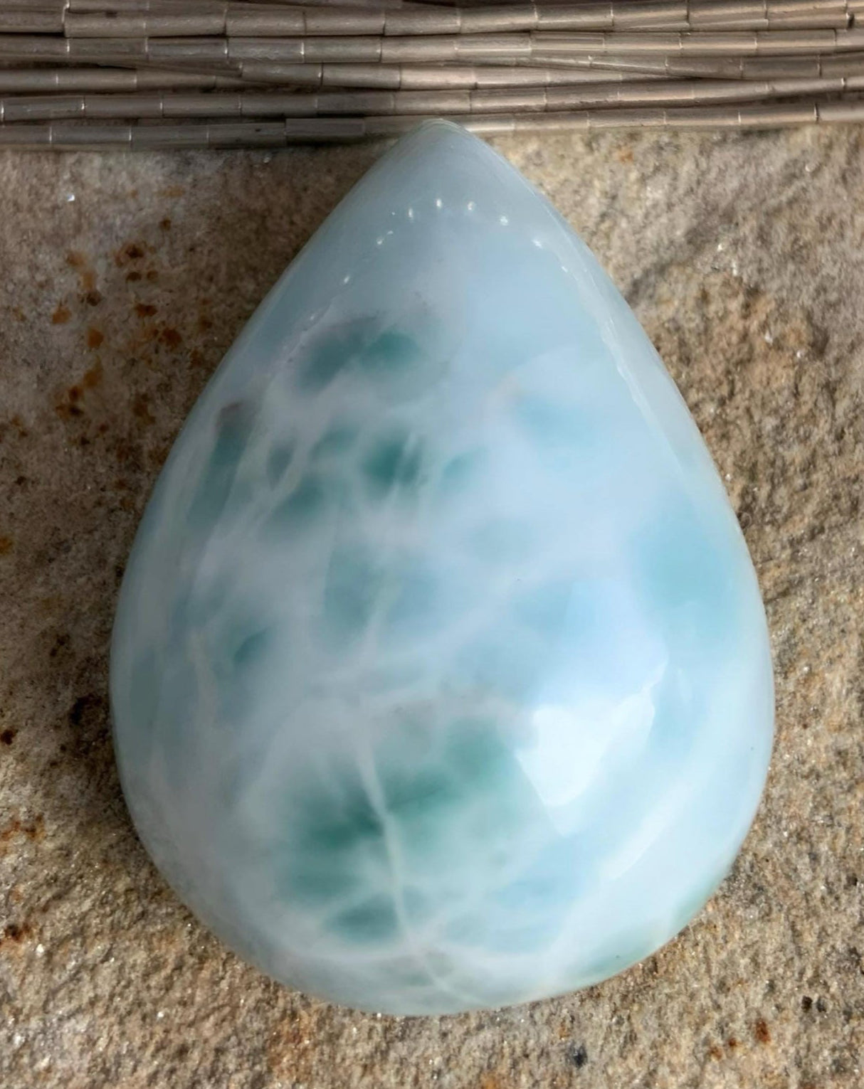 Larimar Dome Top Cabochon-Dominican Republic Gemstone