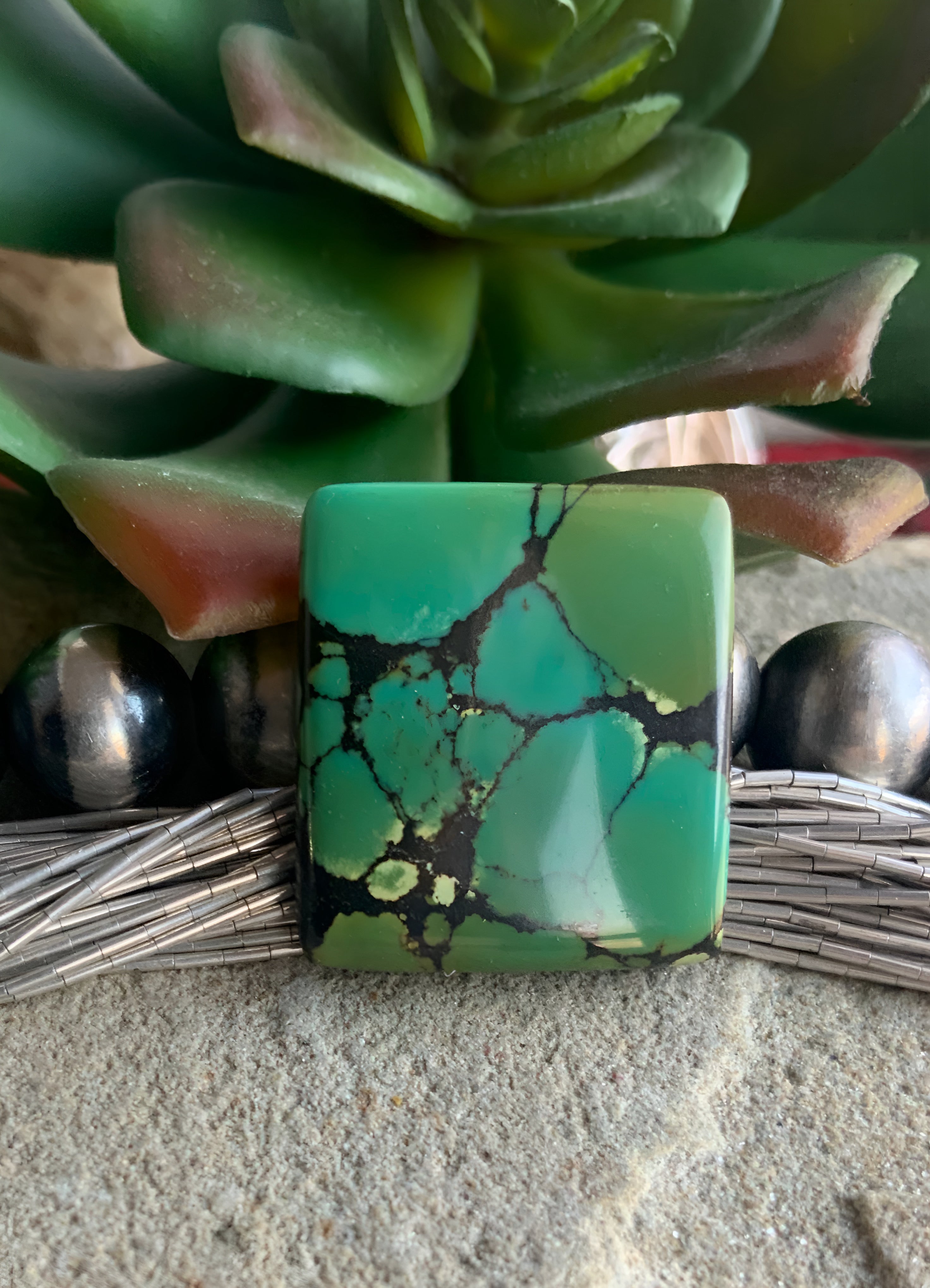 Bamboo Mountain Turquoise Rectangular Gemstone