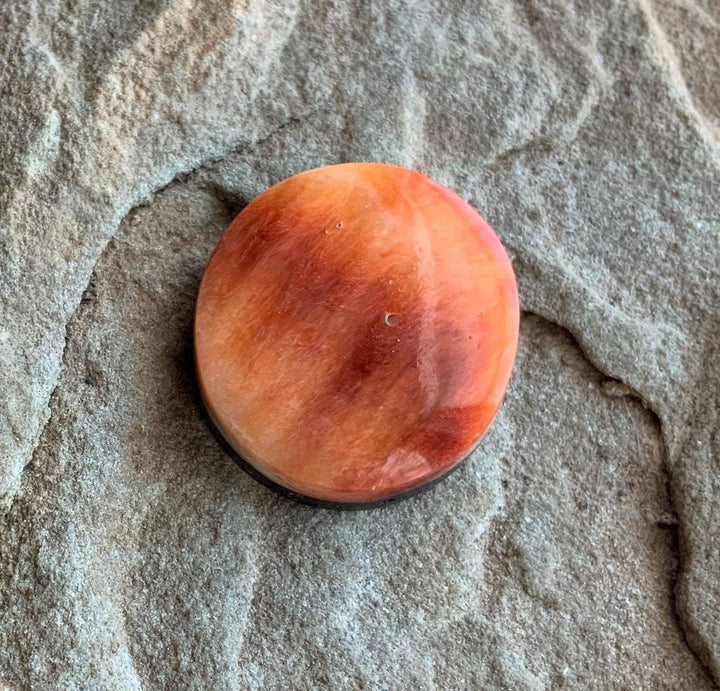 Orange Spiny Oyster Round Cabochon