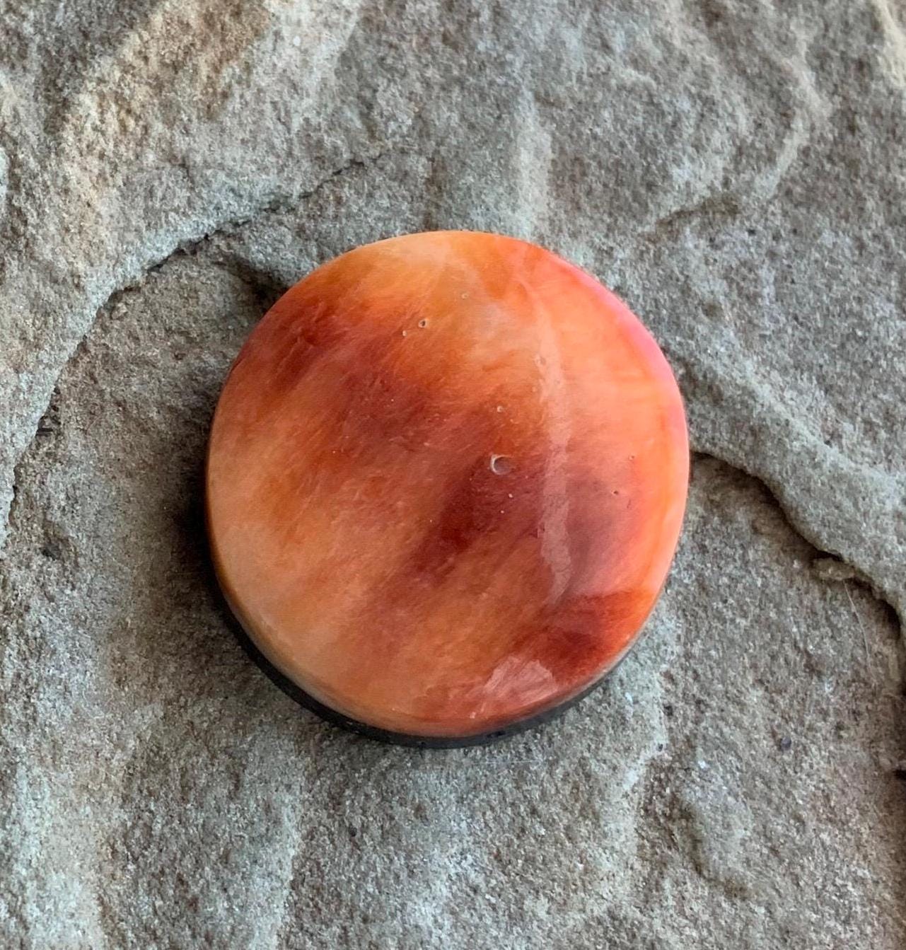 Orange Spiny Oyster Round Cabochon