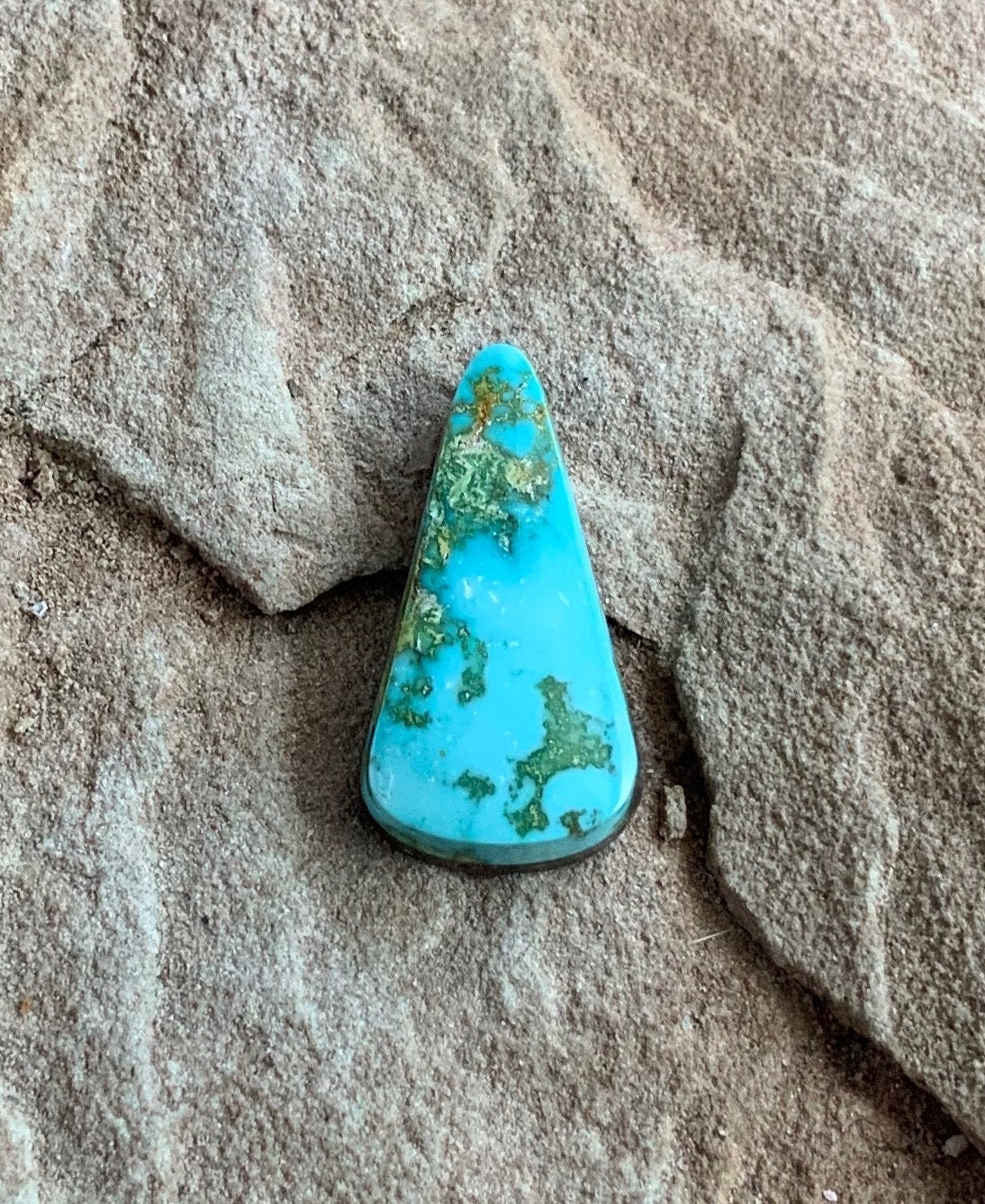 Royston Turquoise Blue & Green Elongated Triangular Cabochon #R63