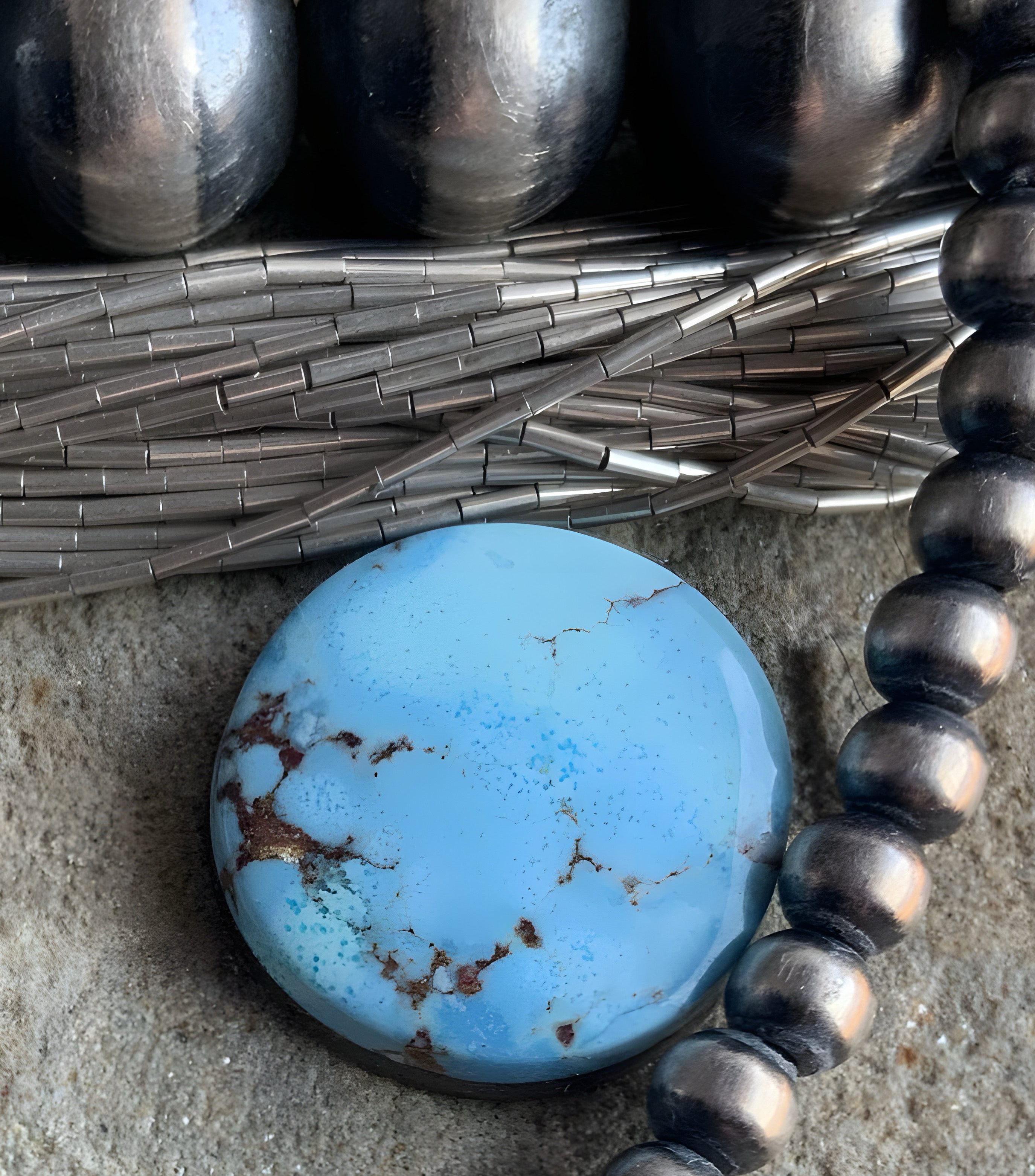 Gobi Desert Lavender or Golden Hills Turquoise Round Gemstone