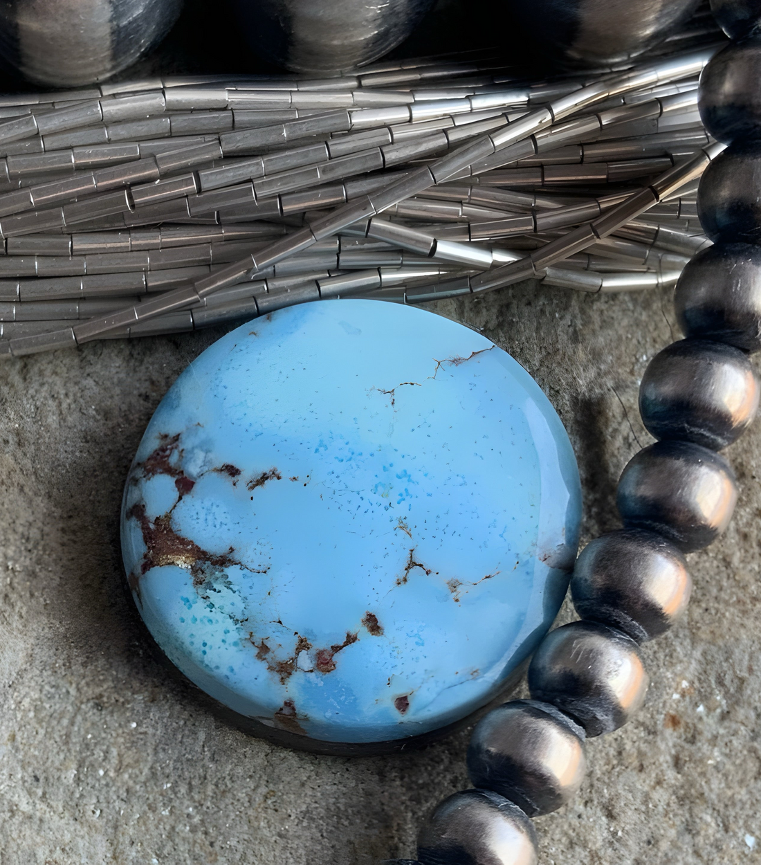 Gobi Desert Lavender or Golden Hills Turquoise Round Gemstone
