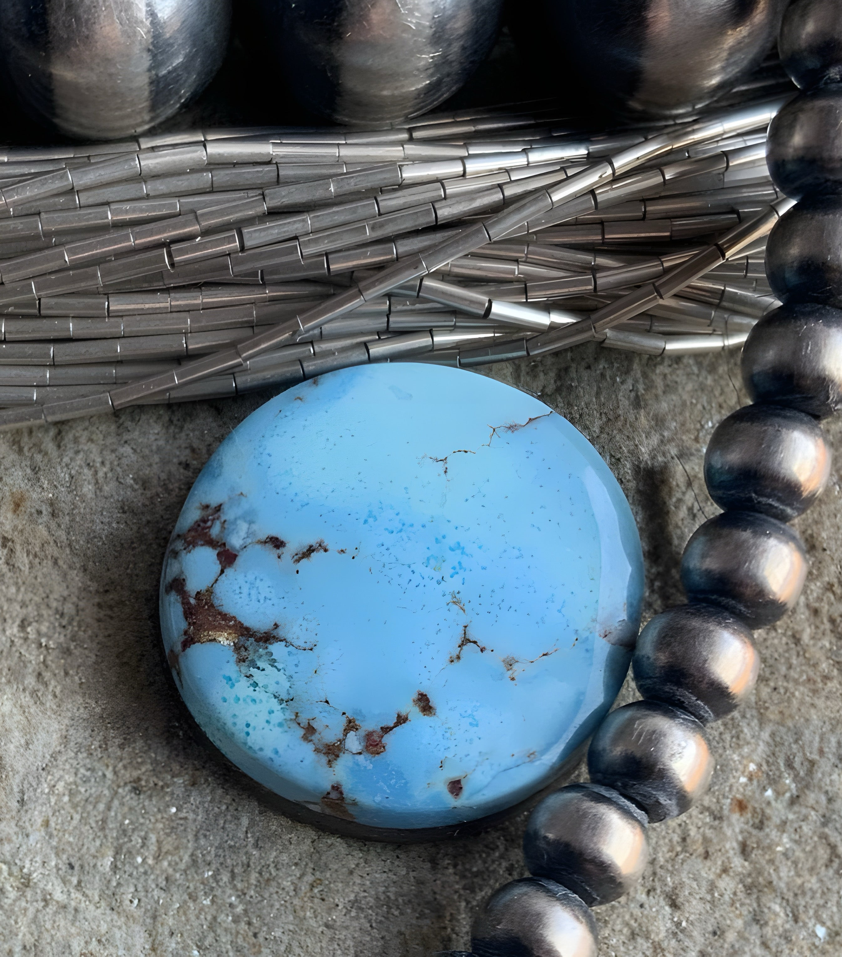 Gobi Desert Lavender or Golden Hills Turquoise Round Gemstone