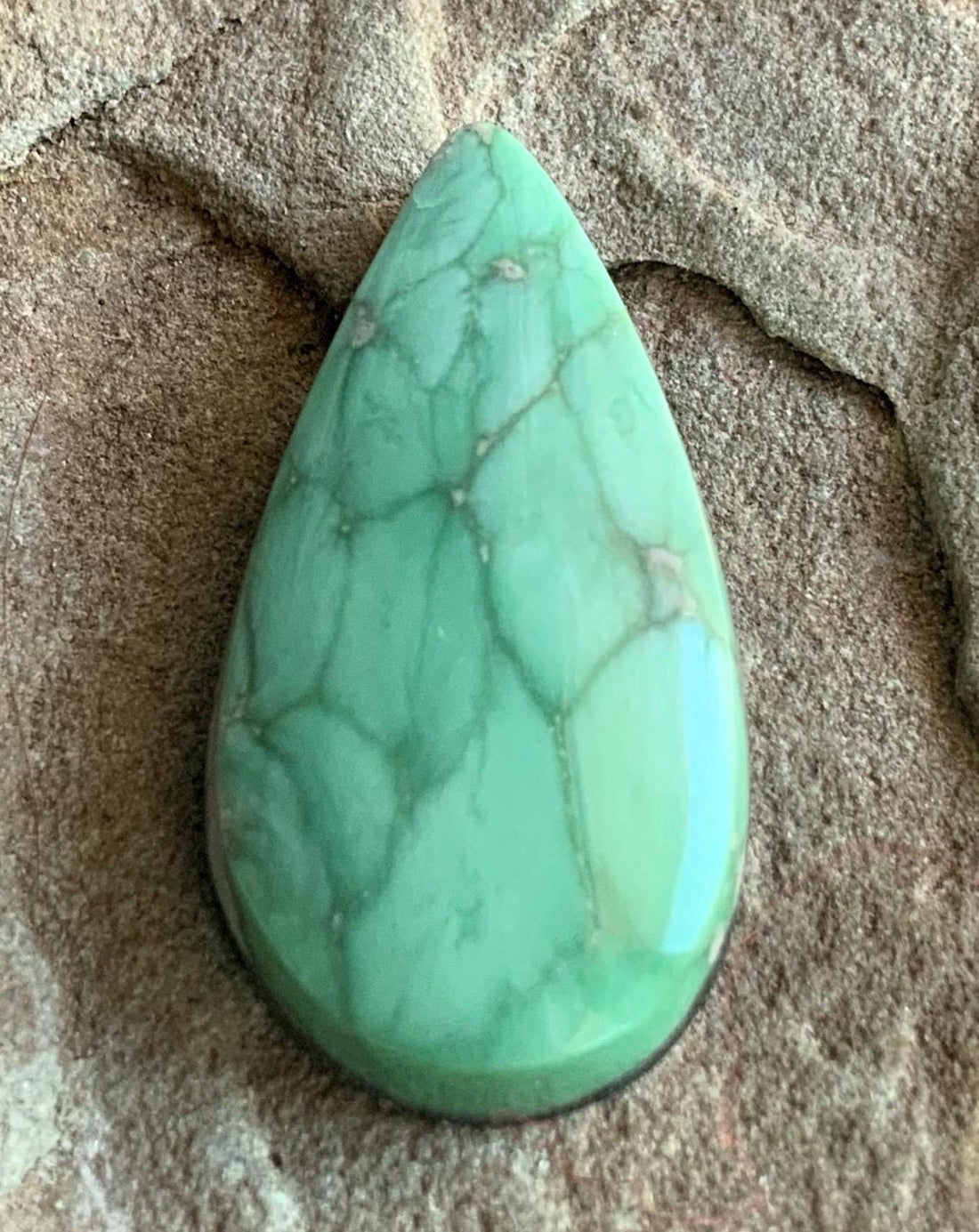 Natural Broken Arrow Variscite Teardrop Cabochon
