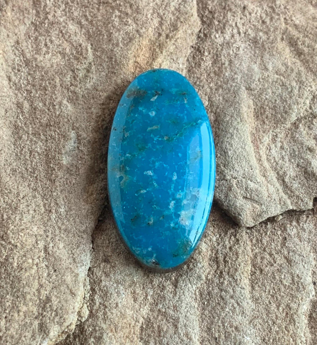 Ithaca Peak Turquoise Oval Cabochon With Quartz Inclusions