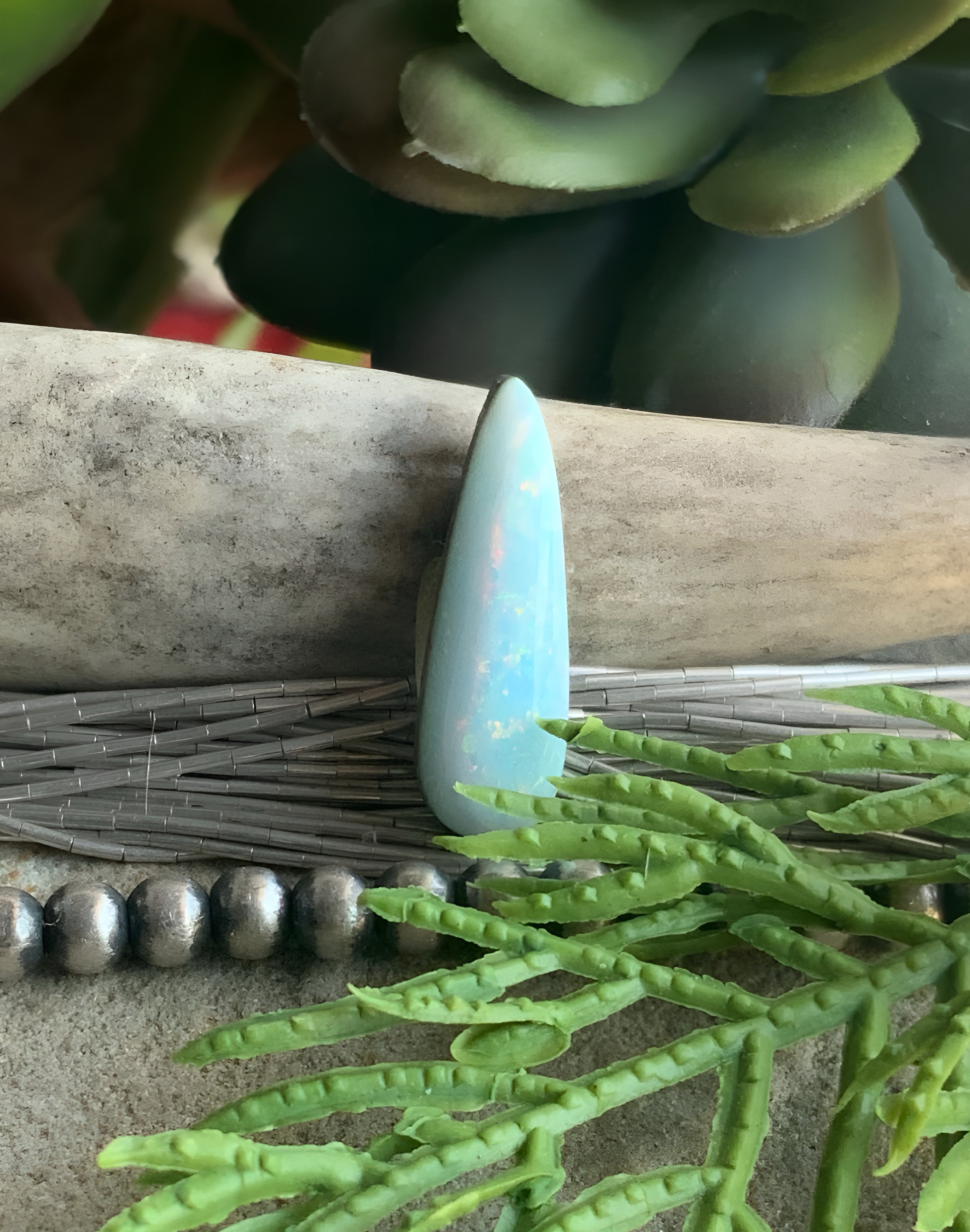 Sterling Opal Small Teardrop