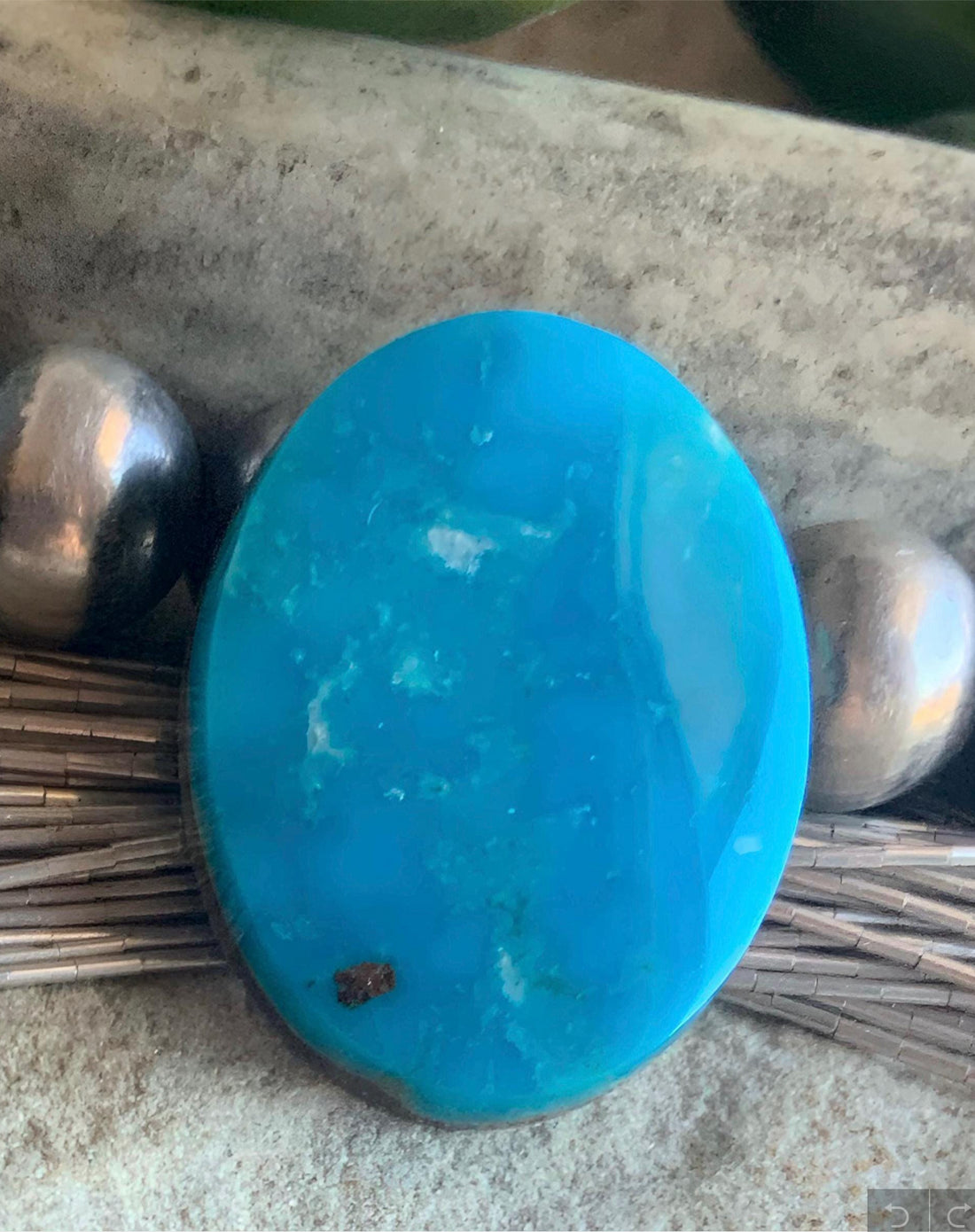 Beautiful Blue Turquoise Mountain Turquoise Oval Cabochon