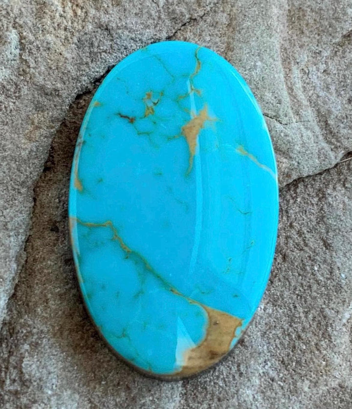 Beautiful Blue Natural Royston Turquoise Oval Cabochon R136