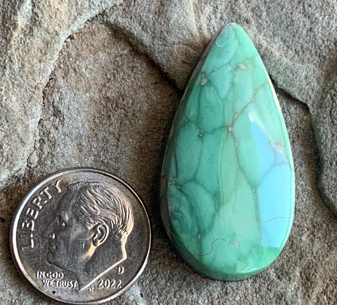 Natural Broken Arrow Variscite Teardrop Cabochon