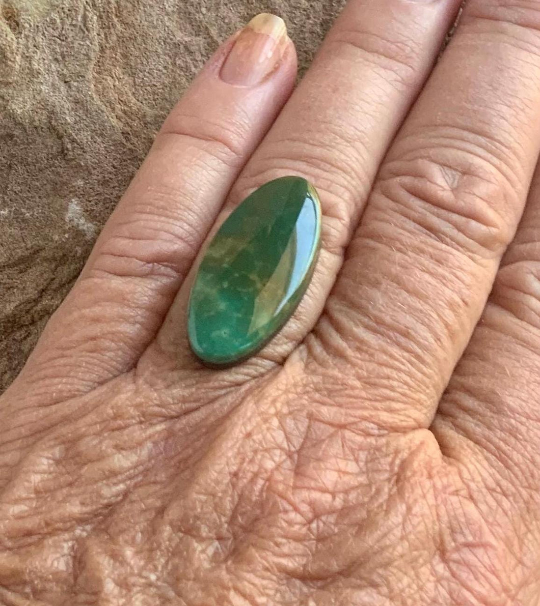 Beautiful Green Natural Turquoise Mountain Turquoise Long Oval Cabochon