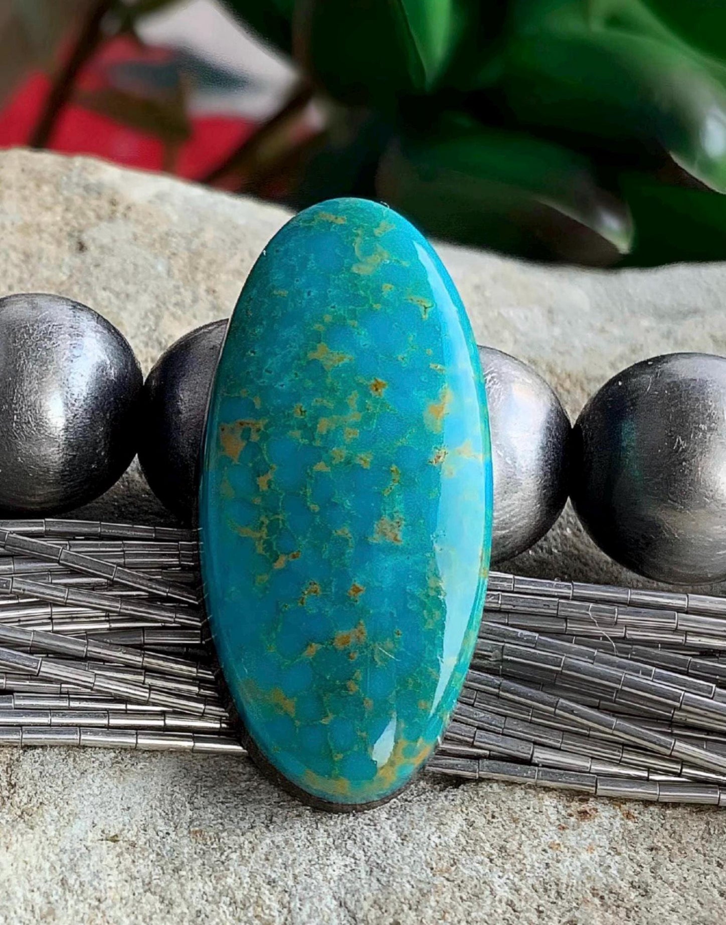 Beautiful Blue Green Royston Turquoise Oval Cabochon