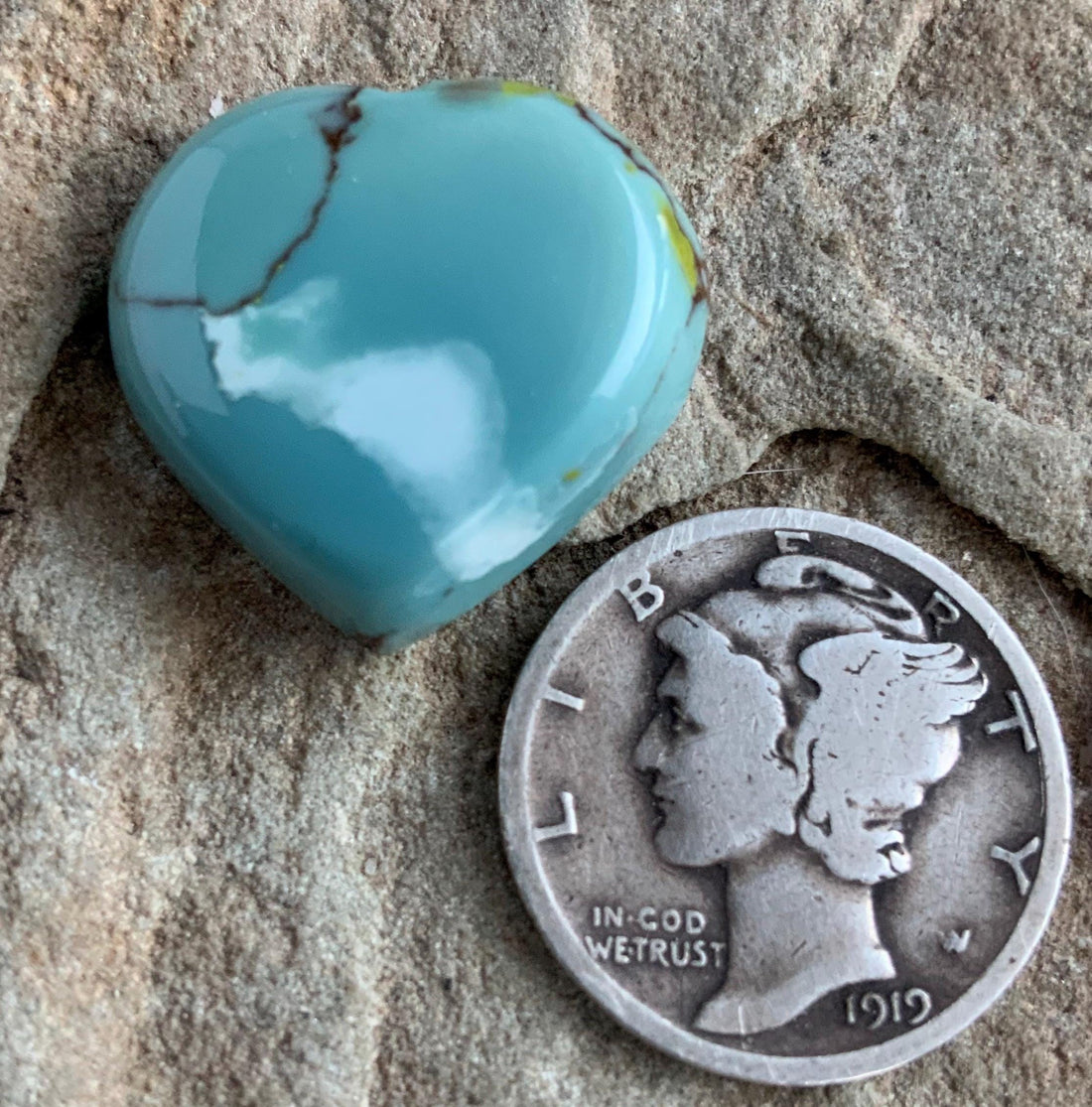 Pretty Gobi Desert Lavender Turquoise Heart Cabochon  #G103