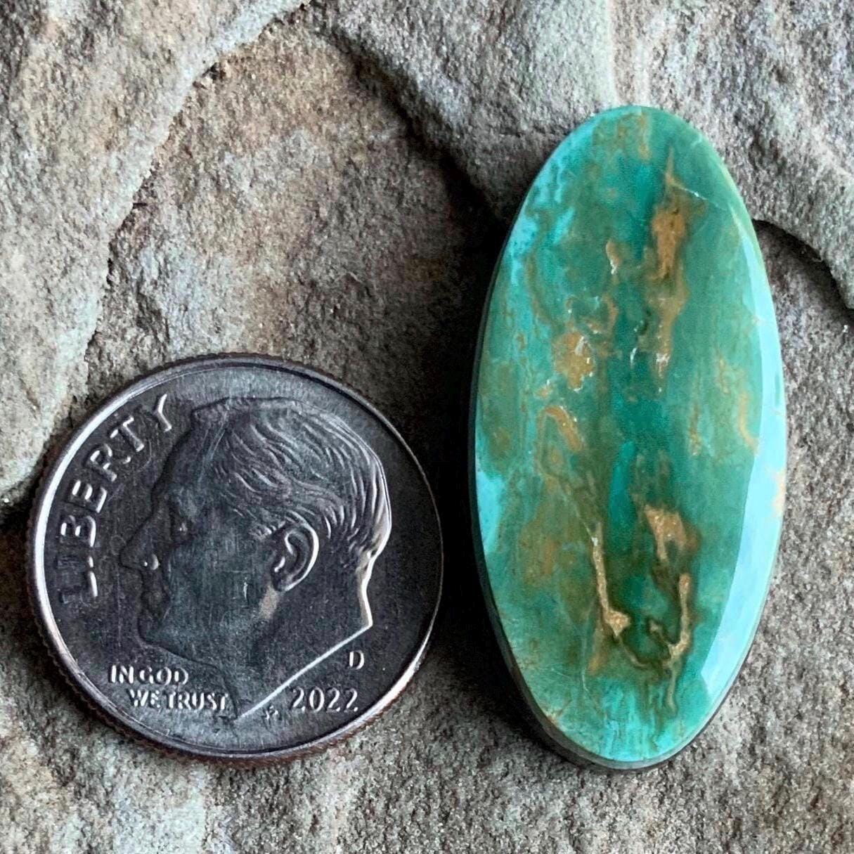 Beautiful Green Royston Turquoise Long Oval Cabochon #R73
