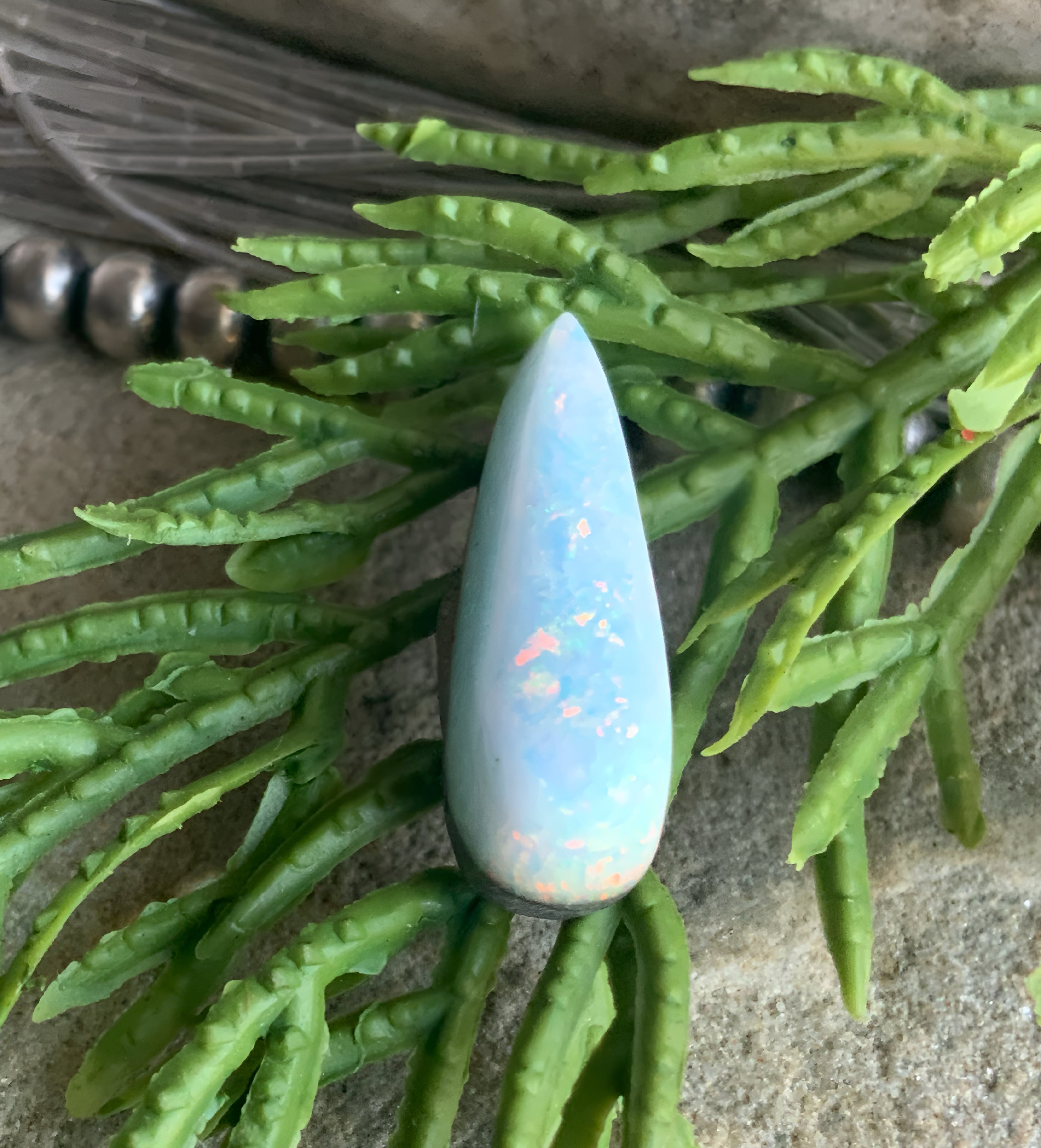 Sterling Opal Small Teardrop