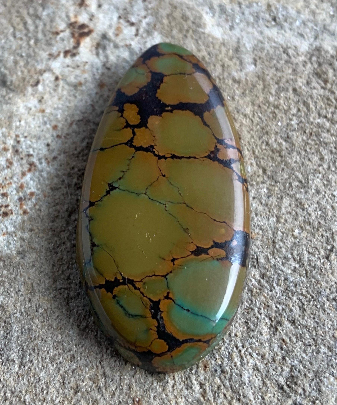 Beautiful Bao Canyon Turquoise  Teardrop Cabochon