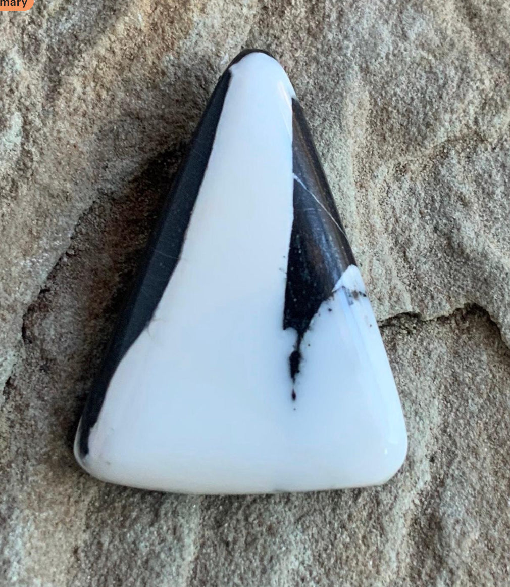 Natural White Buffalo Triangular Cabochon