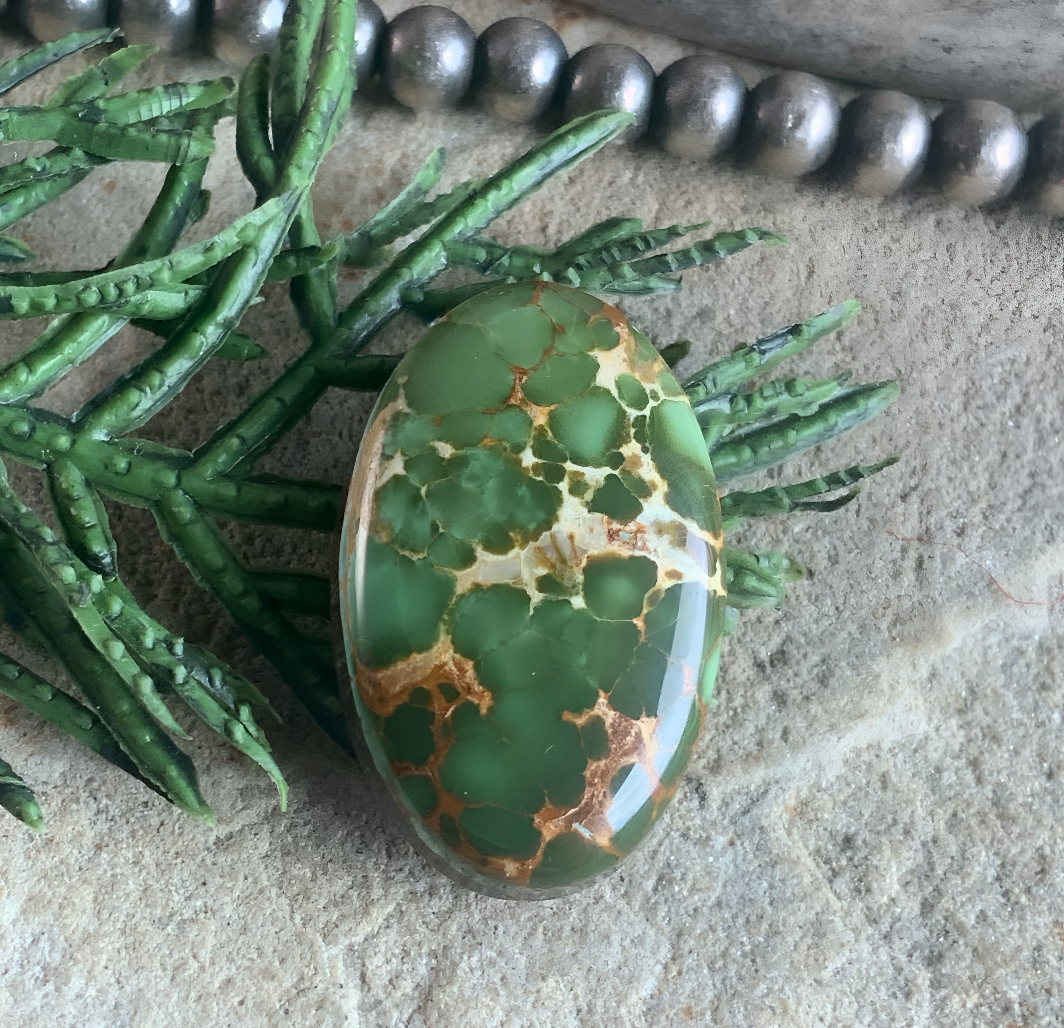 Natural Royston Turquoise Green Oval Cabochon