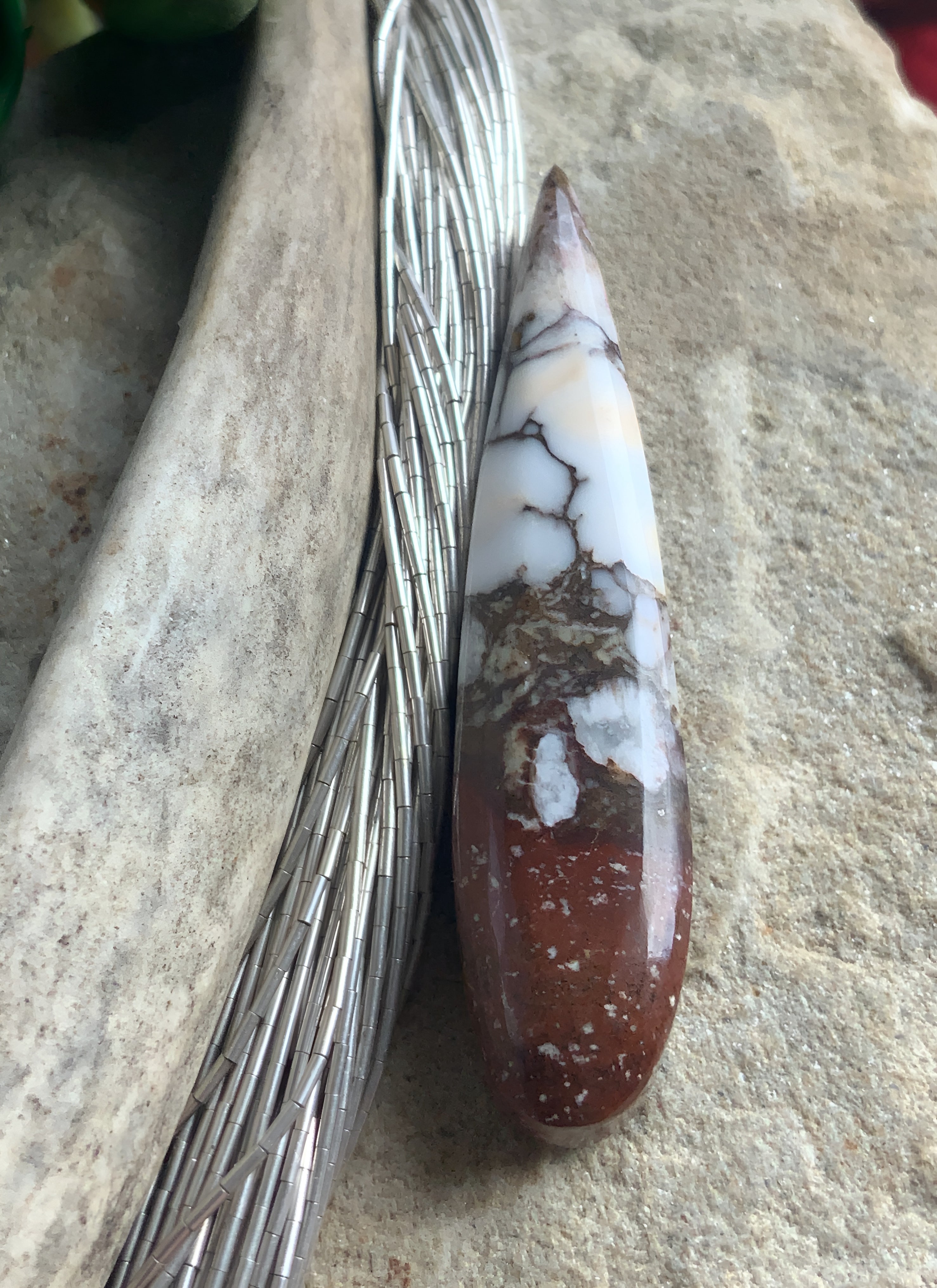 Incredible Wild Horse Magnesite Talon Cabochon