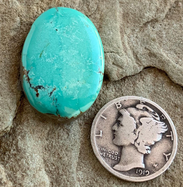 Beautiful Blue Number Eight Turquoise Oval Cabochon