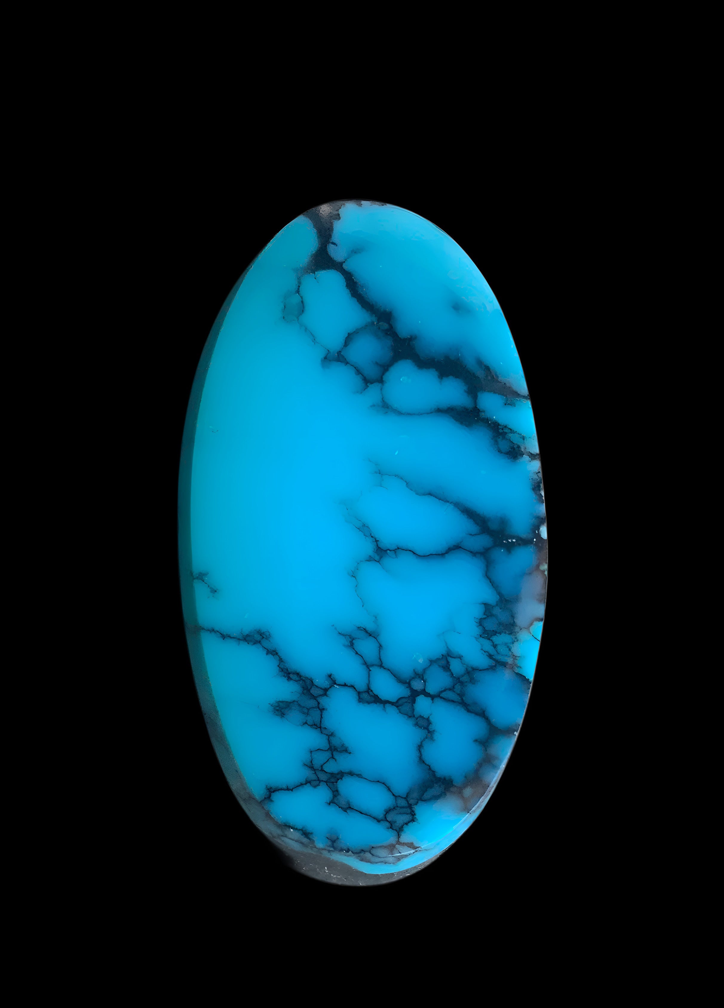 Cloud Mountain Turquoise High Grade Long Oval Cabochon