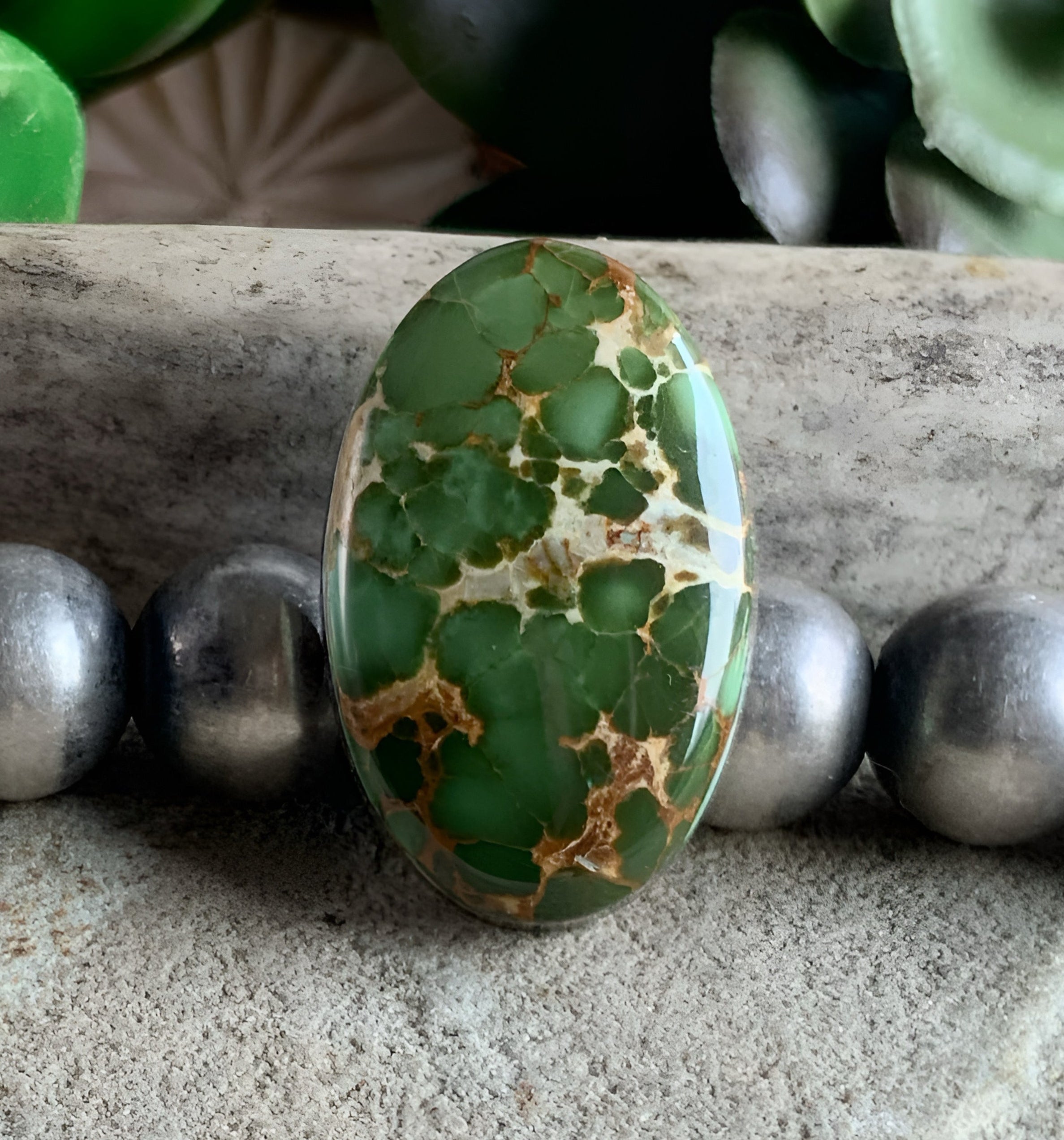 Natural Royston Turquoise Green Oval Cabochon