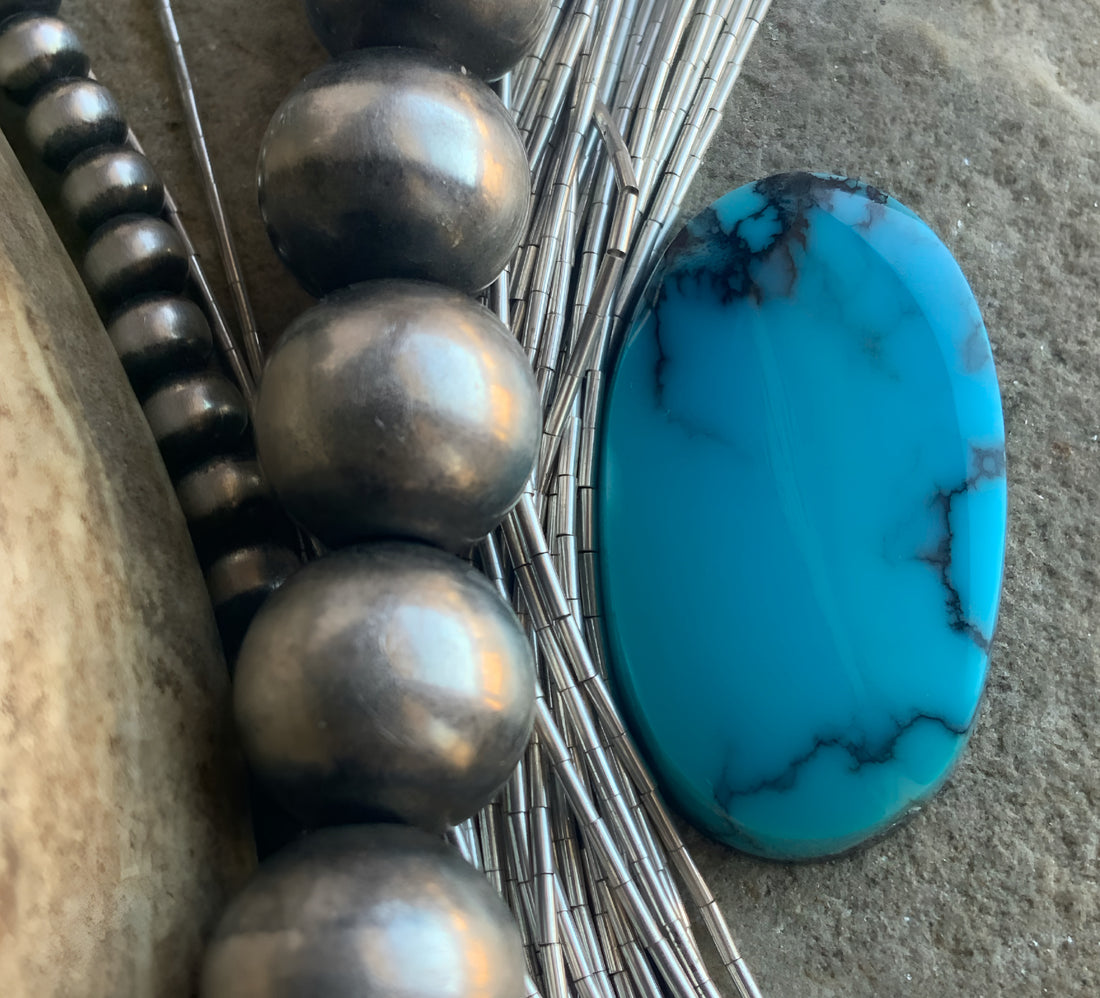 High Grade Cloud Mountain Turquoise Oval Blue Cabochon