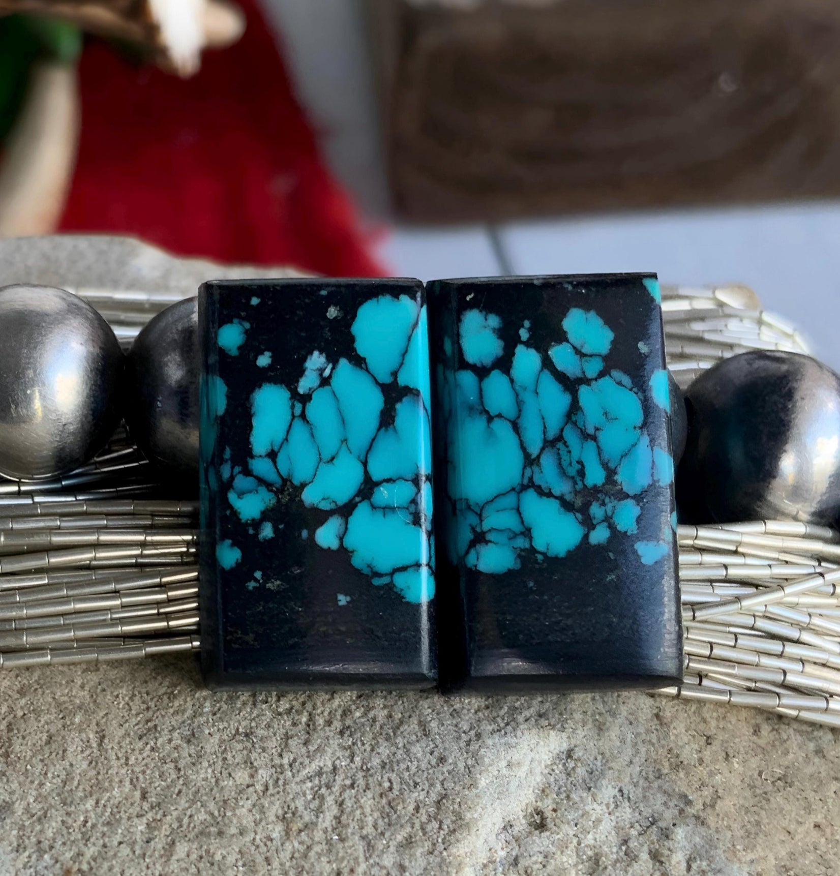 Bao Canyon Rectangular Earring Cabochons or Matched Gemstone Pair #BC261